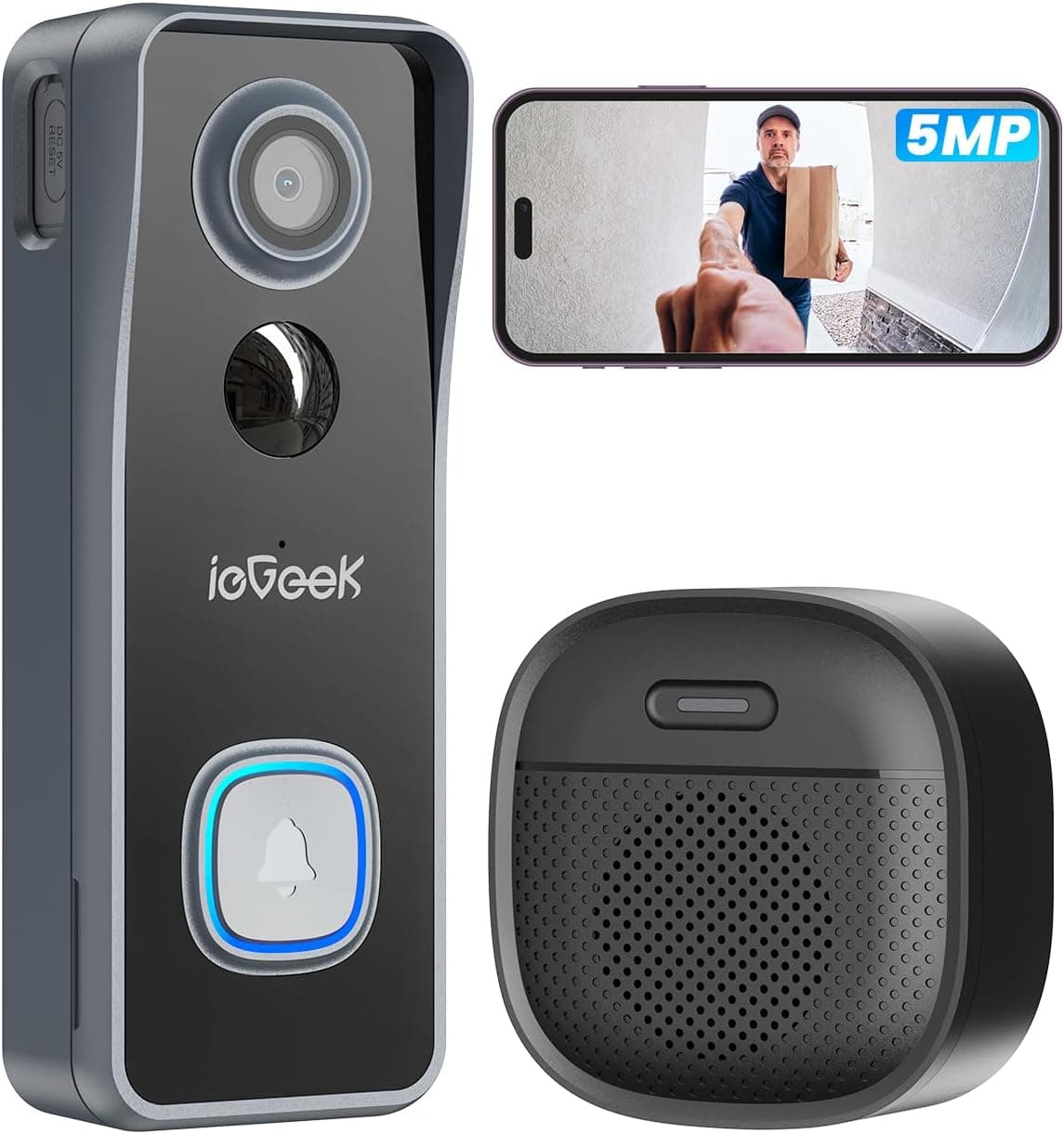 Timbre con vídeo ieGeek 166° de inalámbrico – ieGeek