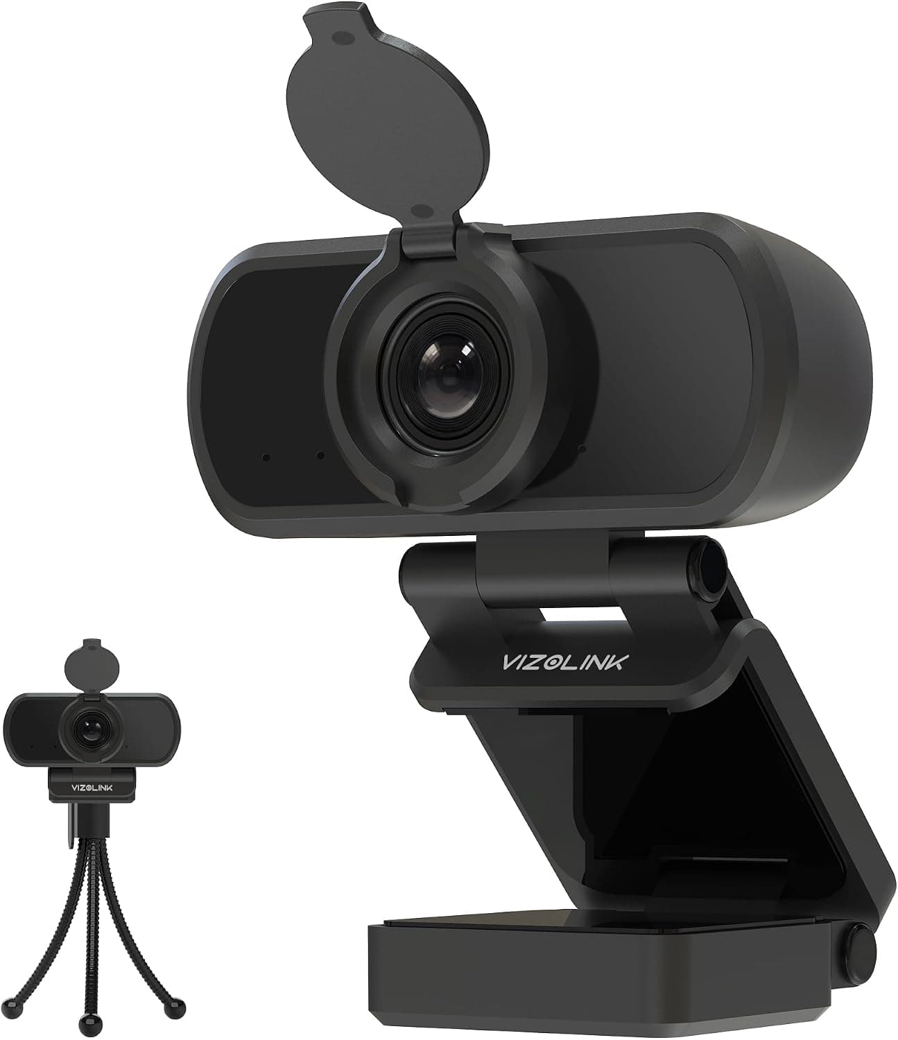 VIZOLINK N51A Webcam Full HD 2.5k 30FPS Webcam PC con 2 Micrófono 110°Ángulo de Visión Corrección de Iluminación para Wind... – VIZOLINK