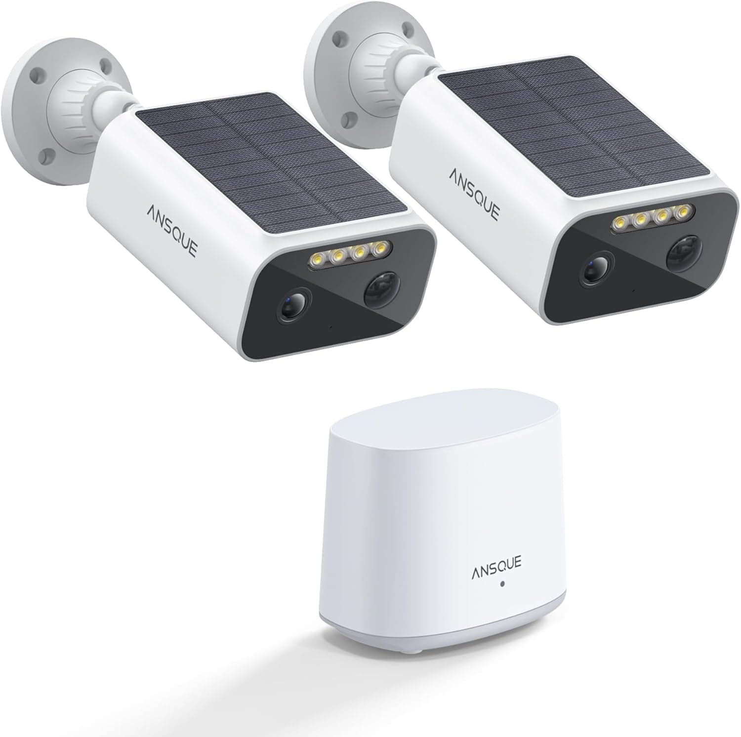ANSQUE Cámaras de seguridad solares inalámbricas para exteriores, kit de 2 cámaras – ANSQUE