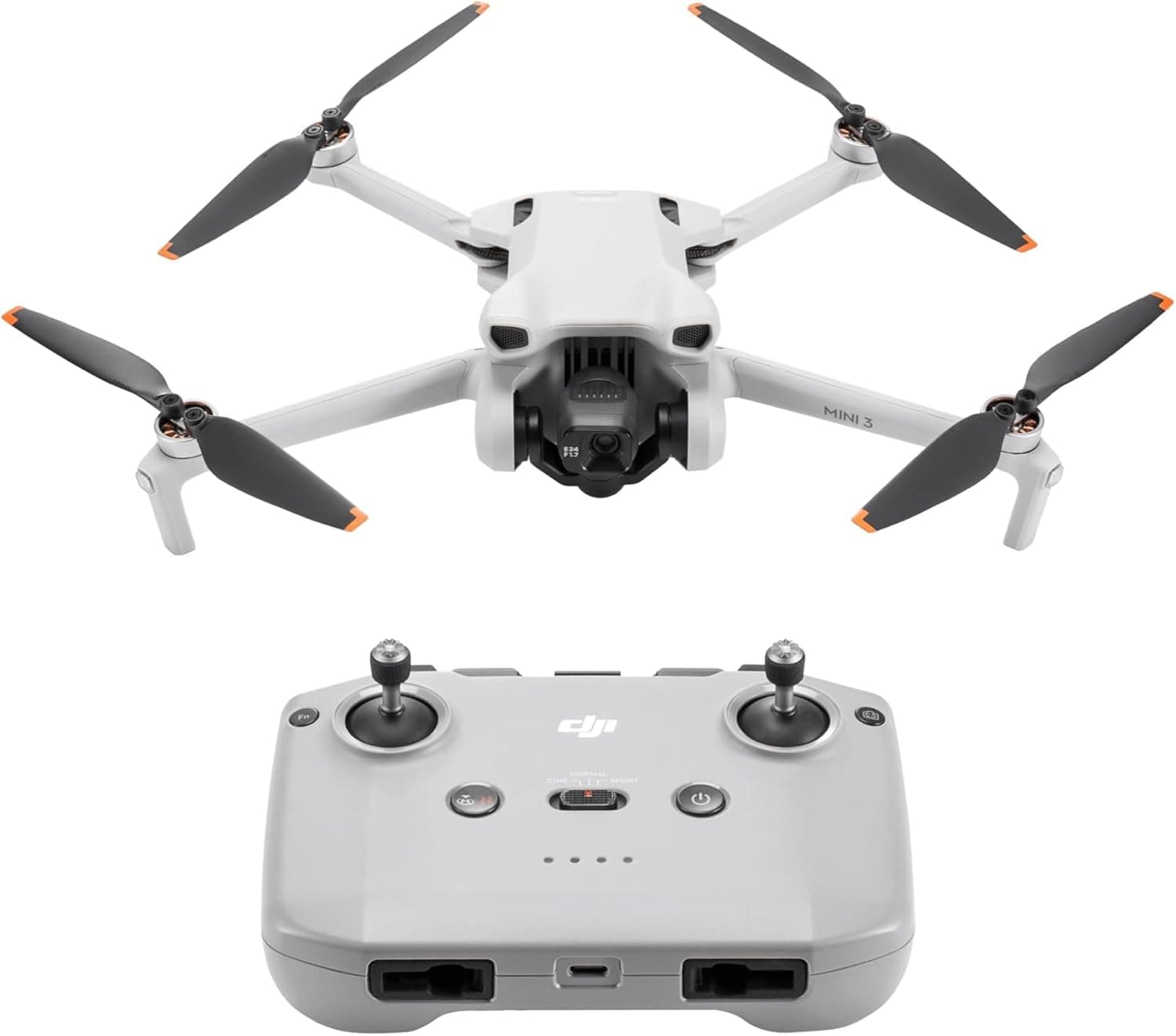 DJI Mini 3 – Dron Mini con cámara ligero y plegable con vídeo 4K HDR, 38 min de tiempo de vuelo, Grabación vertical y funciones inteligentes, con Mando a distancia, C0 – DJI