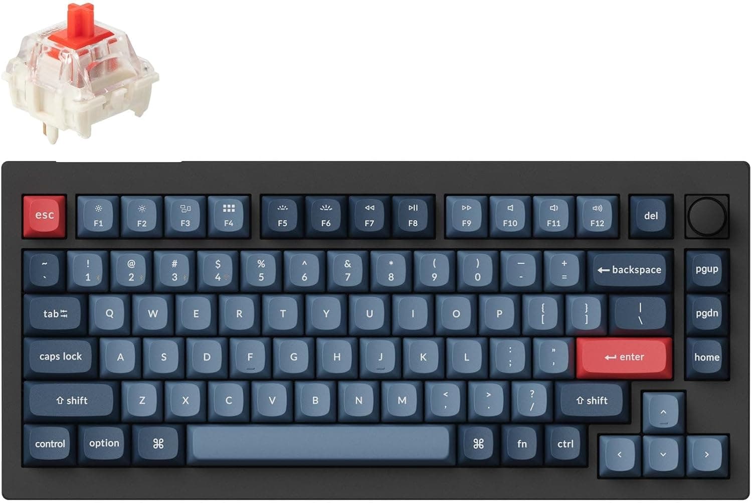Keychron V1 MAX Teclado Mecánico Inalámbrico, diseño 75% QMK/Via programable con Gateron Jupiter Red Switch Hot-Swappable ... – Keychron