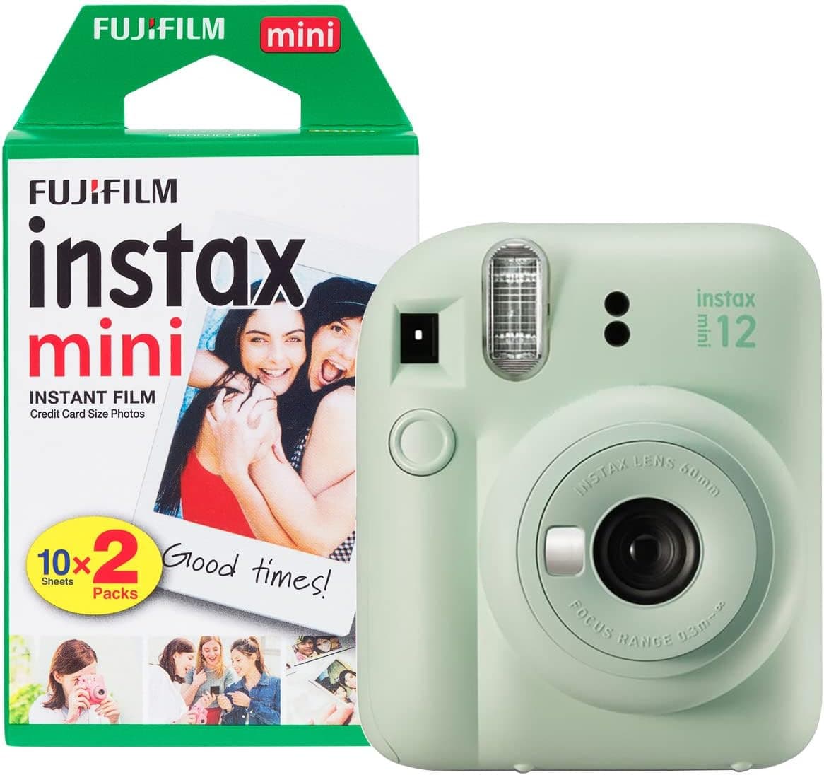 Fujifilm instax Mini 12 - Cámara instantánea con 20 películas de Disparo, Color Verde Menta – Fujifilm