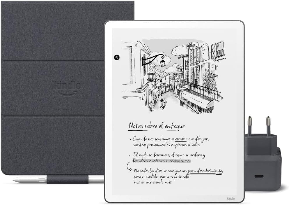 Amazon Kindle Scribe 32 GB (Graphite) + Lápiz Prémium + Funda | Piel Prémium (Graphite) + USB-C Chargeur – Amazon