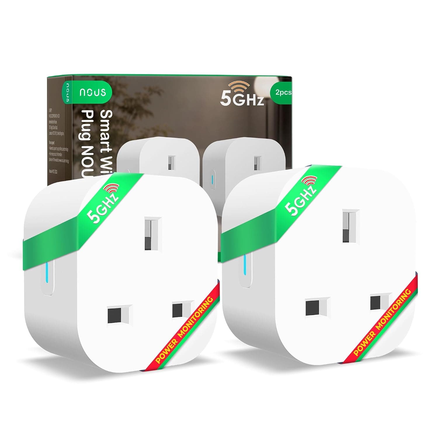 Enchufe inteligente WiFi NOUS A10 con monitoreo de energía, 13A, doble banda 2.4/5GHz, control de voz, temporizador y prog... – Enchufe