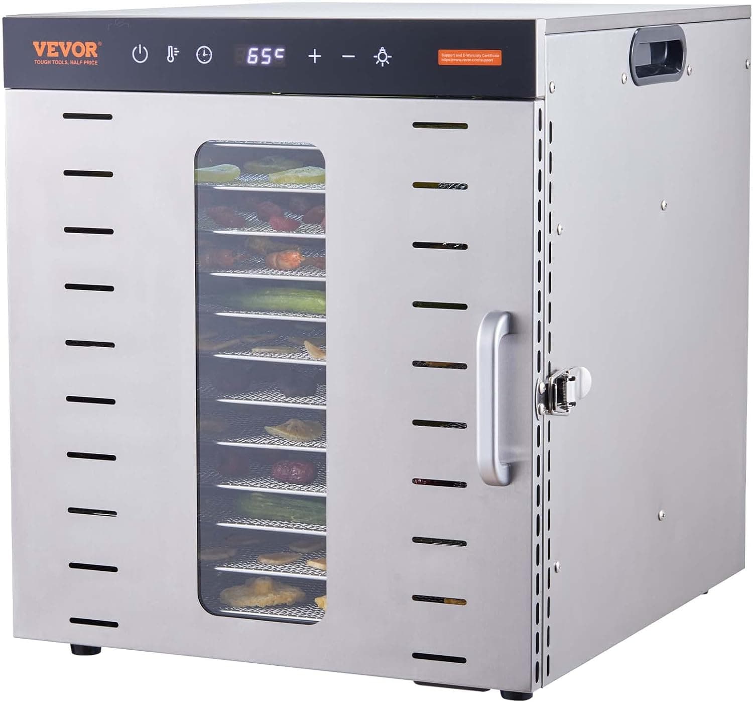 Deshidratador de alimentos VEVOR Máquina Deshidratadora de Alimentos 10 Bandejas Acero Inoxidable – VEVOR