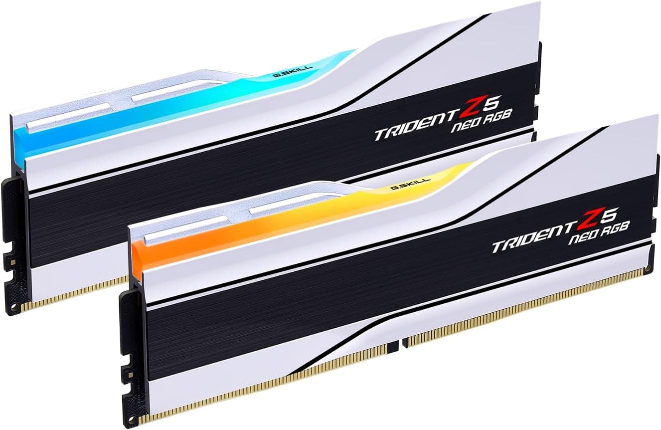 G.SKILL Trident Z5 Neo RGB Series (AMD Expo) DDR5 RAM 64GB (2X 32GB) 6000MT/s CL28-36-36-96 1.40V Memoria para computadora de escritorio U-DIMM - Blanco (F5-6000J2836G32GX2-TZ5NRW) –