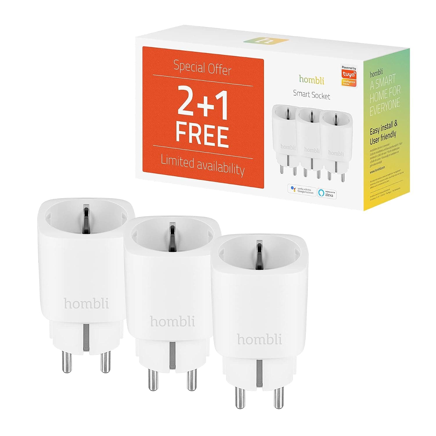 Hombli Enchufe Inteligente Programable con Wi-Fi para la Automatización de Dispositivos Medición de Energía | Compatible c... – Hombli