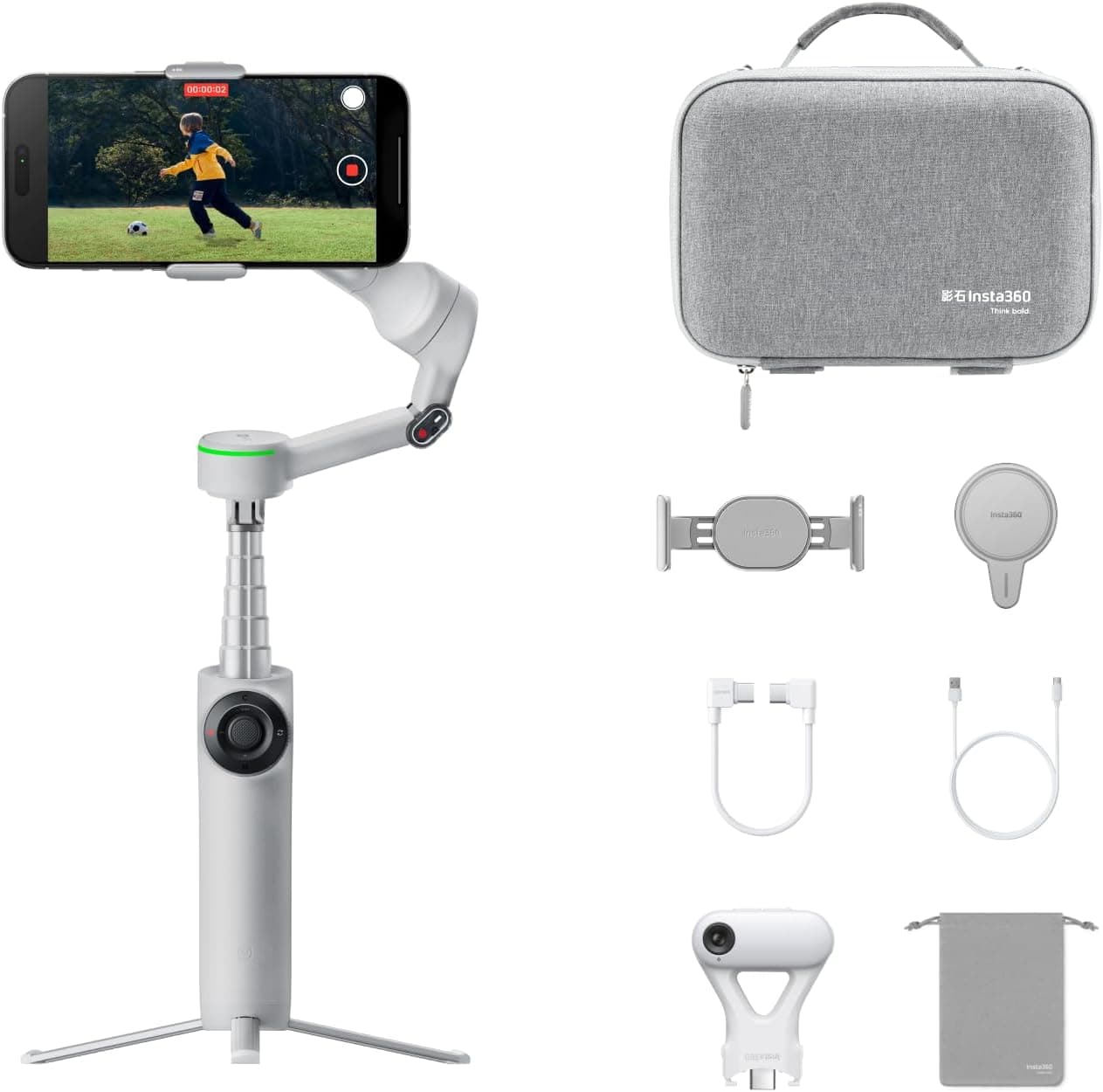 Estabilizador Gimbal Insta360 Flow 2 Pro para iPhone y Android, Gimbal IA para teléfono, para móvil para Viajes y Vlogs - ... – Insta360