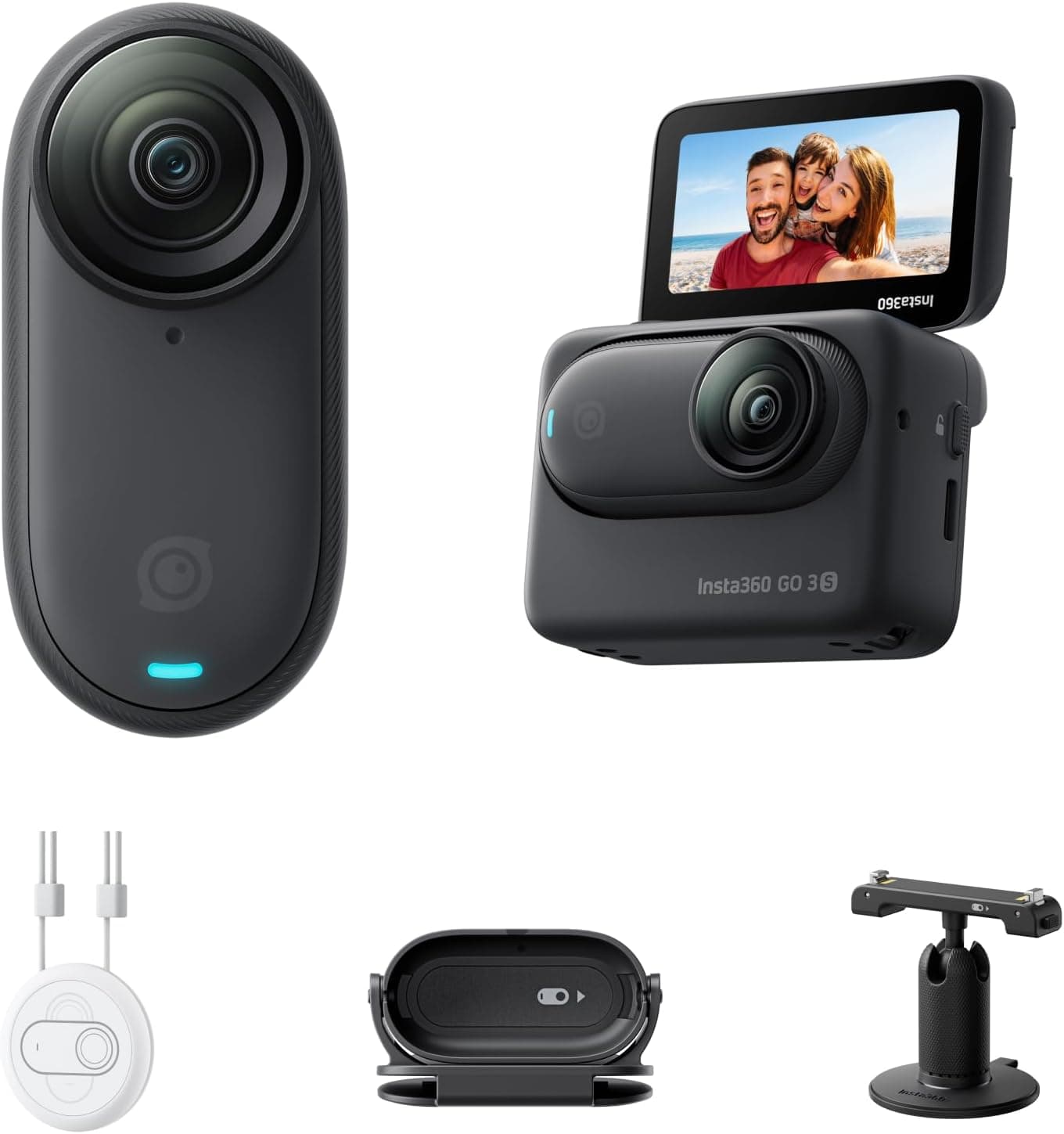 Insta360 GO 3S Negro 128GB - Cámara Vlogging 4K, POV Manos Libres, Móntala Donde Quieras, Estabilización, 140 Min de bater... – Insta360