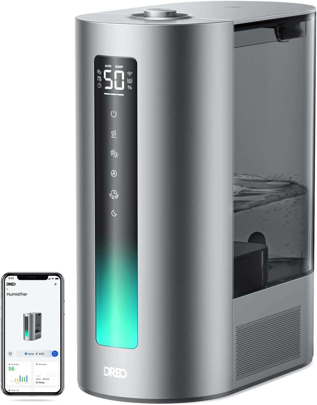 Dreo 6L humidificador dormitorio, inteligente para grandes espacios, vapor frío/caliente, para plantas y bebé, llenado sup... – Dreo