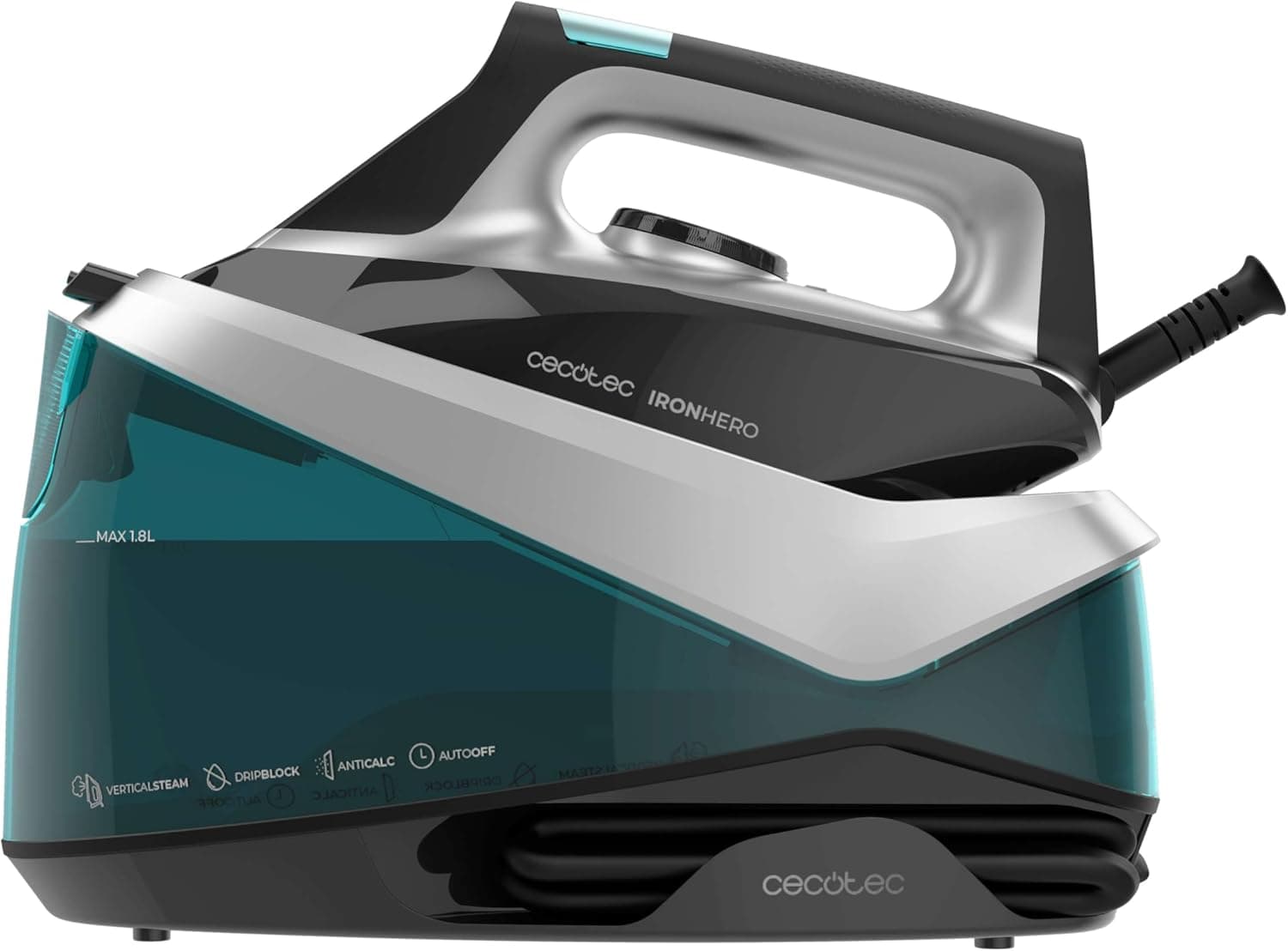 Cecotec Centro de Planchado Horizontal IronHero H-2800 Station. 2800W, Vapor 135g/m, Golpe 360g/m, Suela Cerámica, Antical, A – Cecotec