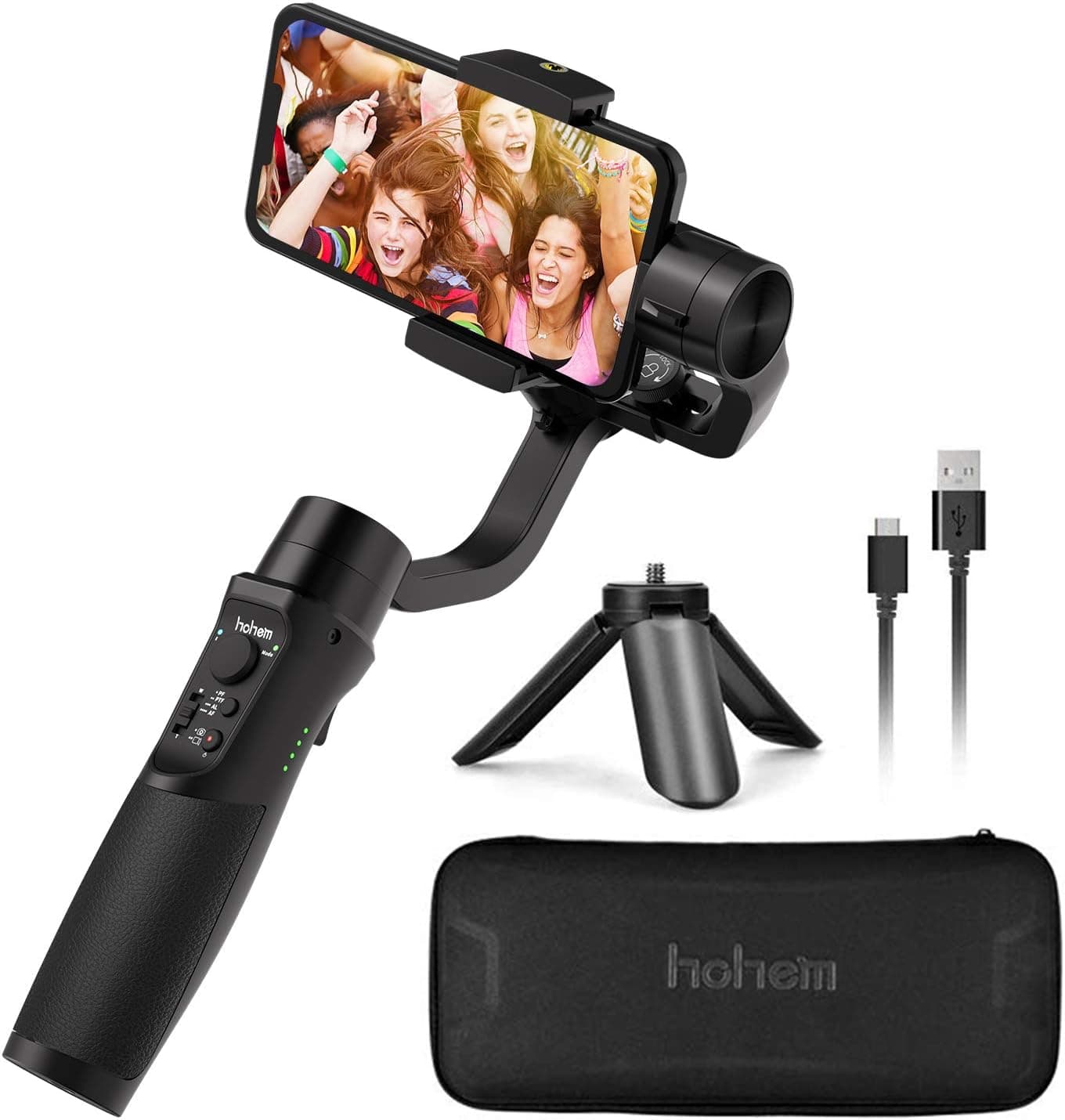 hohem Gimbal para smartphone de 3 ejes, estabilizador con modo deportivo de lapso de tiempo, batería de 3600 mAh, cardán p... – hohem