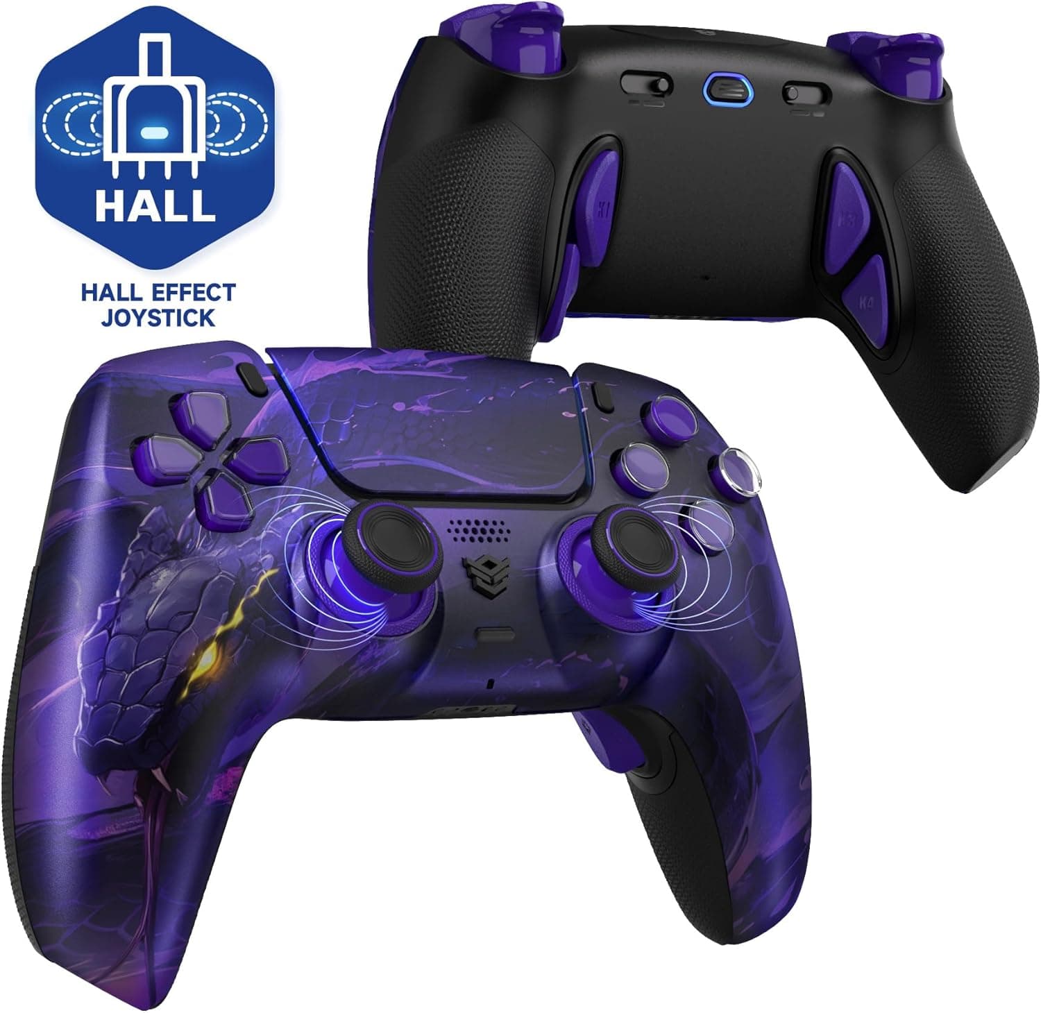 HEXGAMING PHANTOM Pro Juego Controlador para ps5/PC/Móvil, Elite Gamepad con 4 Botones Reasignables/6 Perfiles de Remapeo/... –