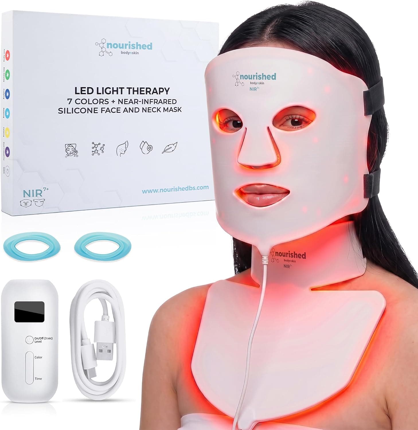 Mascarilla LED facial Nourished Infrarrojo cercano – Nourished