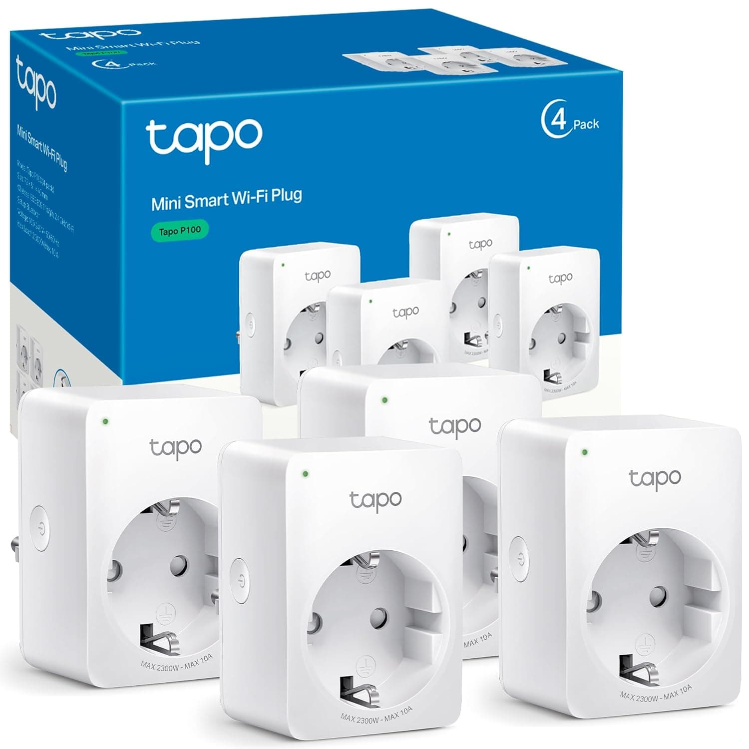 Tapo P100 (4 paquetes) – Mini enchufe inteligente Wi-Fi, óptimo para programar encendido/apagado y ahorrar energía, no nec... – Tapo