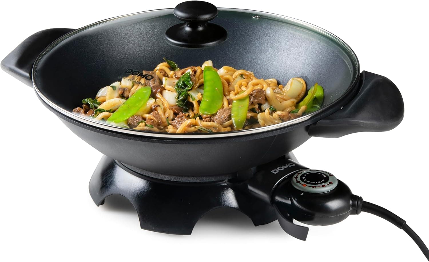 Domo DO-8708W - Wok eléctrico, 2200 W, color negro – Domo