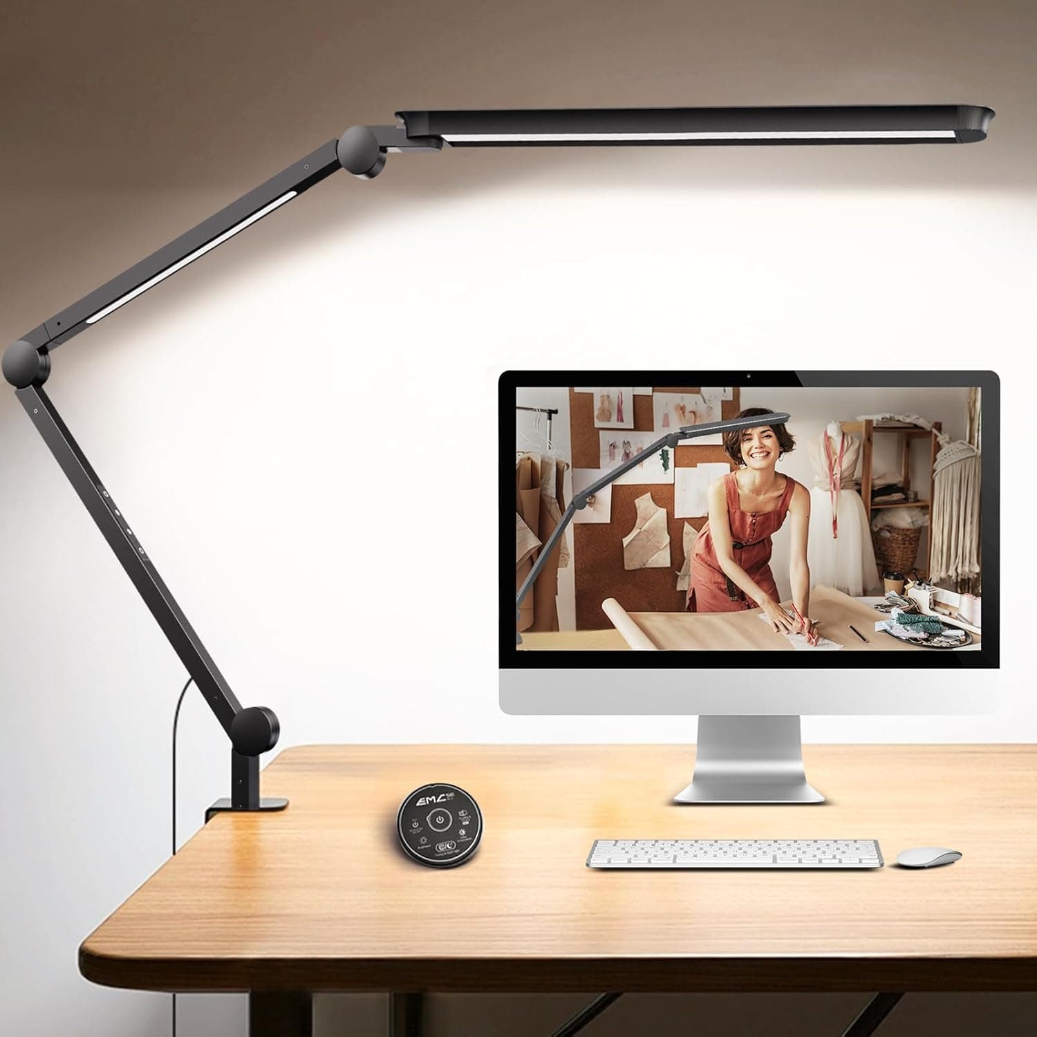 Lámpara de escritorio LED con abrazadera, lámpara de escritorio de arquitecto con luz LED dual, luz de escritorio flexible... – Lámpara