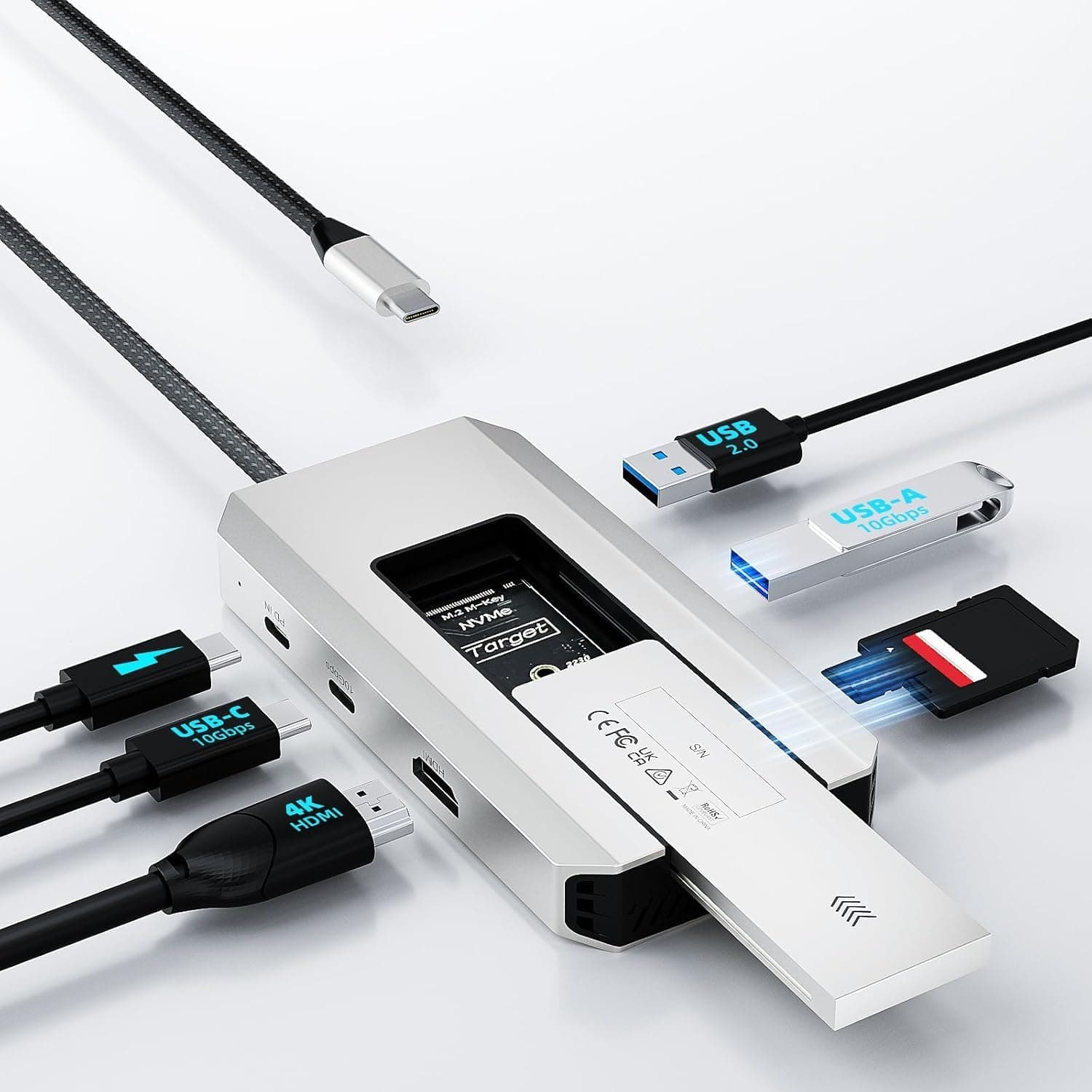 Hub USB/Docking M.2 PCIe/SATA SSD –
