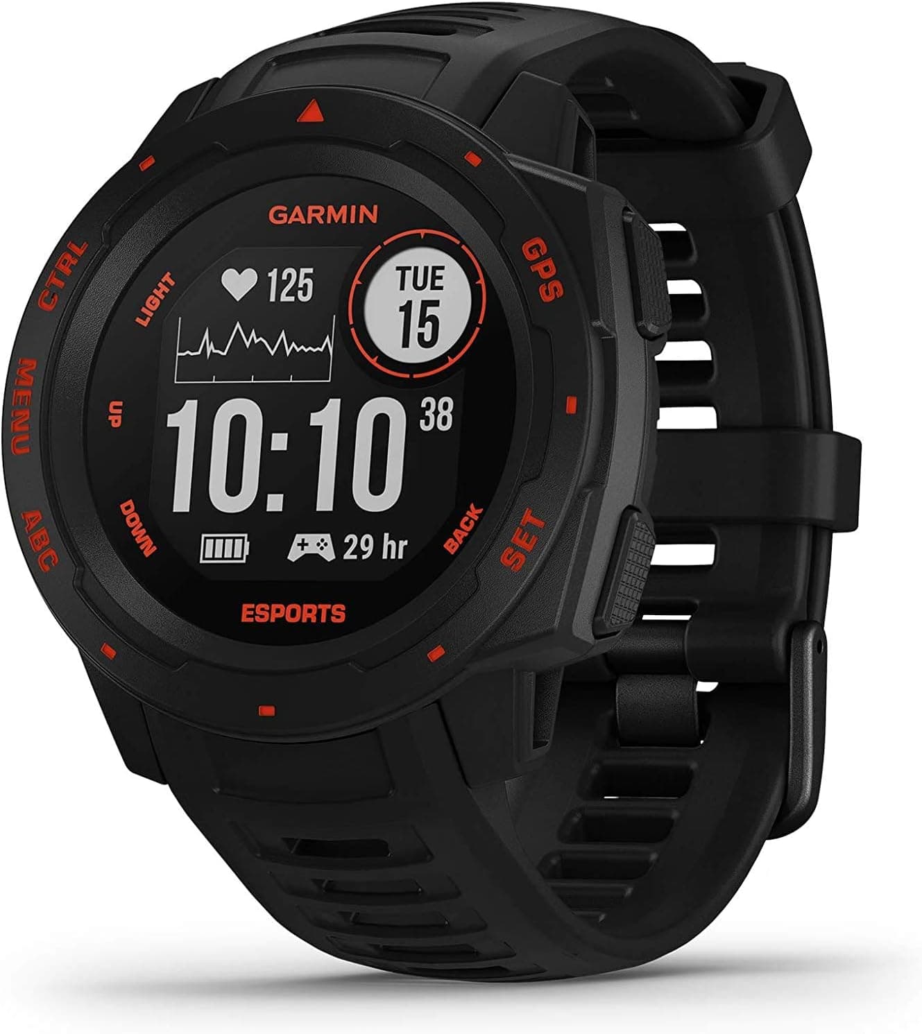 Garmin Instinct Esports, Reloj resistente con GPS y funciones específicas para eSports, Color Negro – Garmin