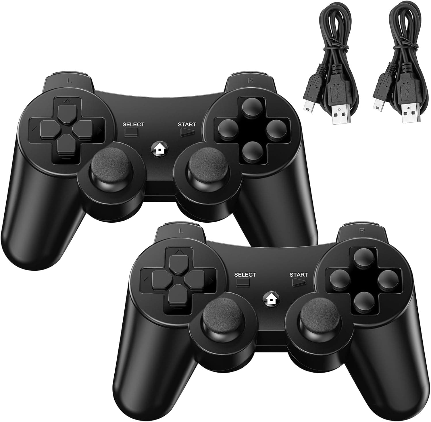 Diswoe Mando PS3, 2 Pack Mando Inalámbrico para PS3, Wireless Bluetooth Controlador con Doble Vibración, Gyro Axis, Mando ... – Diswoe