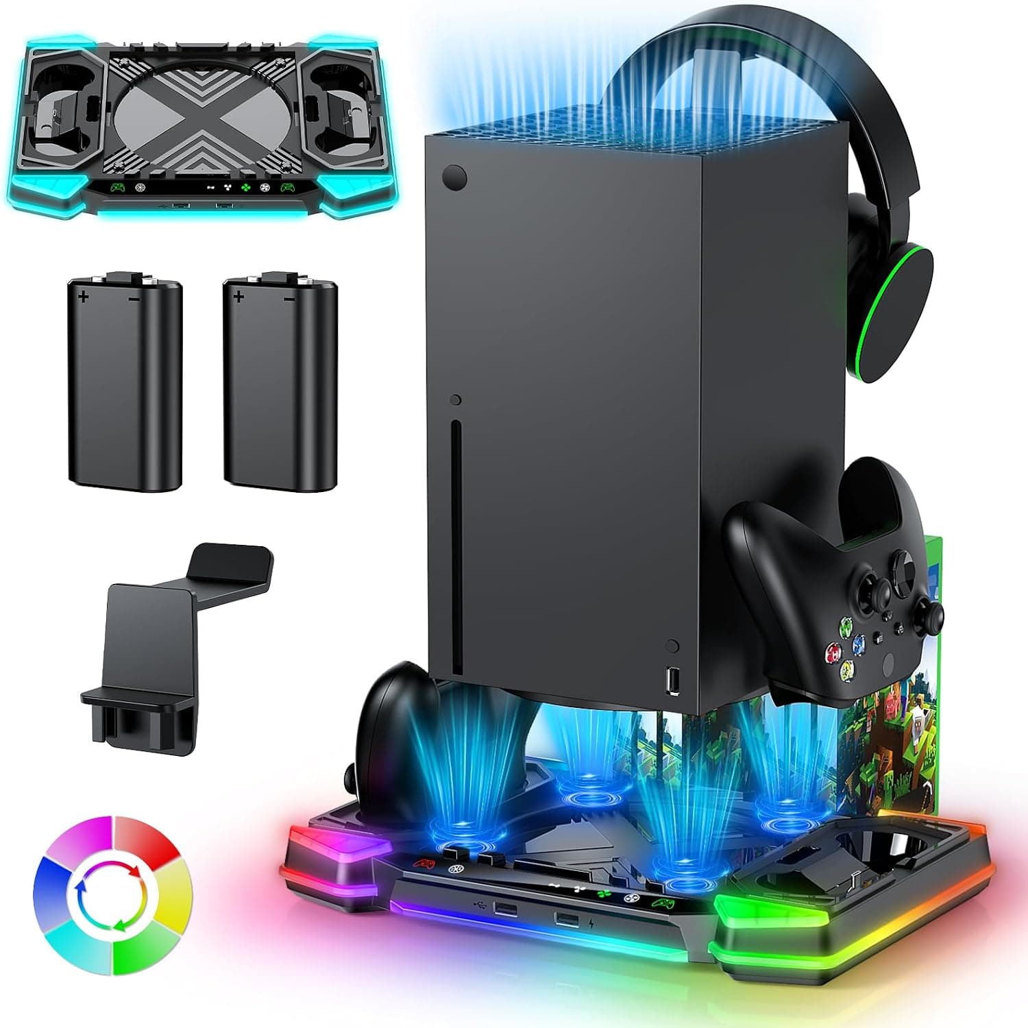 Estación de carga y soporte para consola Xbox Series X,estación de carga y ventilador de refrigeración para accesorios Xbo... –