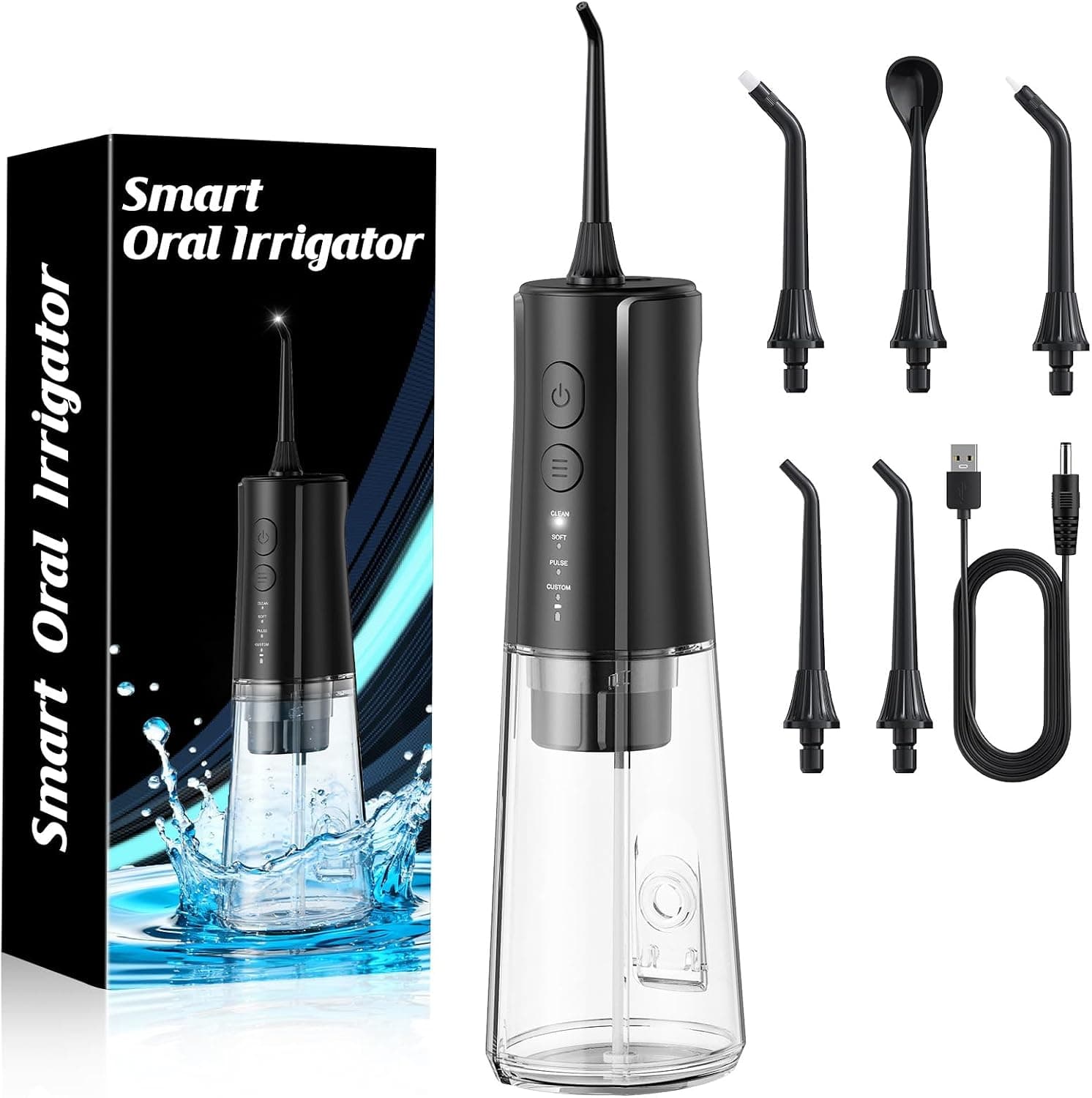 Pochrus Irrigador Dental Portatil DIY, Irrigador Bucal Inalámbrico 5 Modos y 3 Intensidades, Depósito 300 ml y Base Extraí... – Pochrus