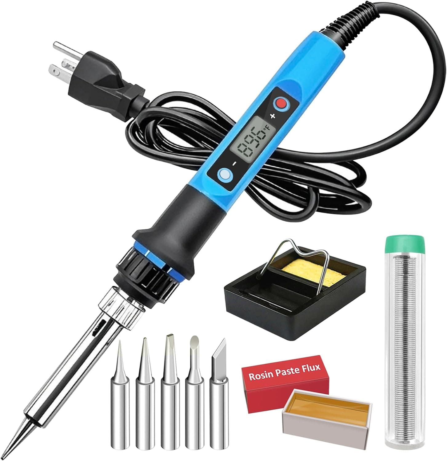 Kit de soldador, 80 W, 110 V, calentamiento rápido en 10 s, LCD, digital, pistola de soldadura termostática, kit de soldad... – Kit