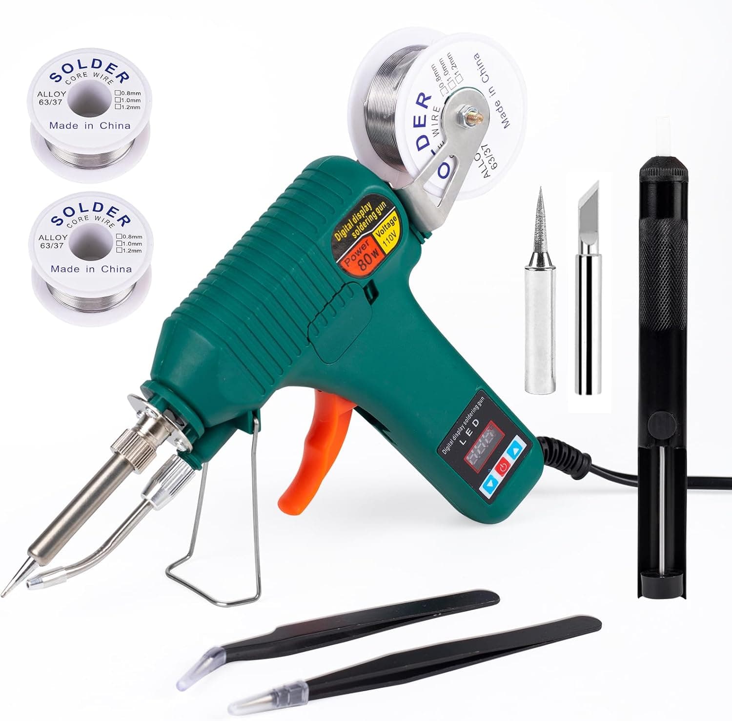 Larlarsa Toolour - Kit de soldador, 80 W, LCD, digital, automática, interna, pistola de soldadura de calor con puntas de s... – Larlarsa