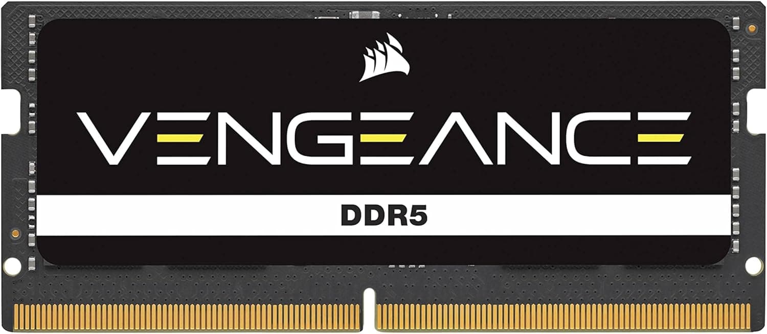 CORSAIR Vengeance SODIMM DDR5 RAM 16GB (1x16GB) hasta 5600MHz CL48-48-48-90 1.10V Intel XMP 3.0 Memoria del Portátil – Negro (CMSX16GX5M1A5600C48) –