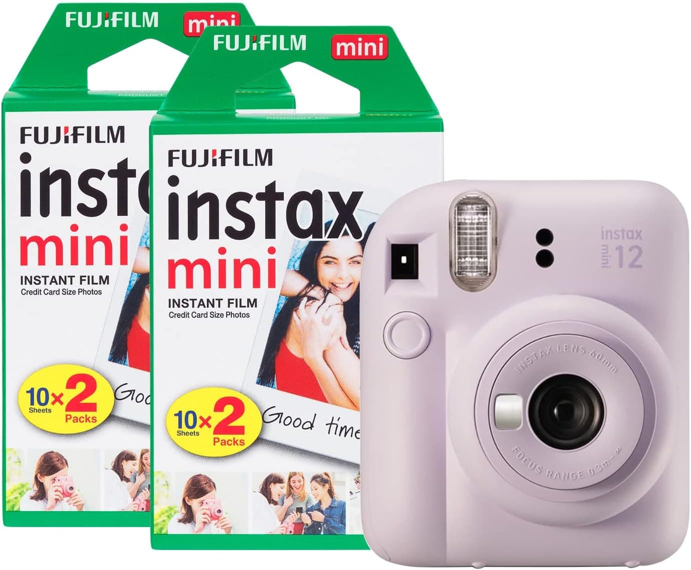 Fujifilm Instax Mini 12 - Cámara instantánea con Paquete de 40 películas de Disparo, Color Morado Lila – Fujifilm