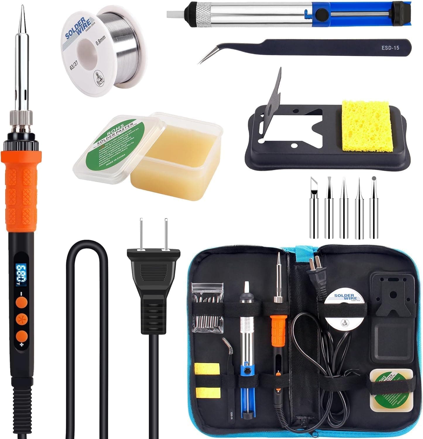 LDK Kit de soldador digital Cautin de 100 W para electrónica, bolígrafo de soldadura, pistola de soldar, kit de soldadura ... – LDK