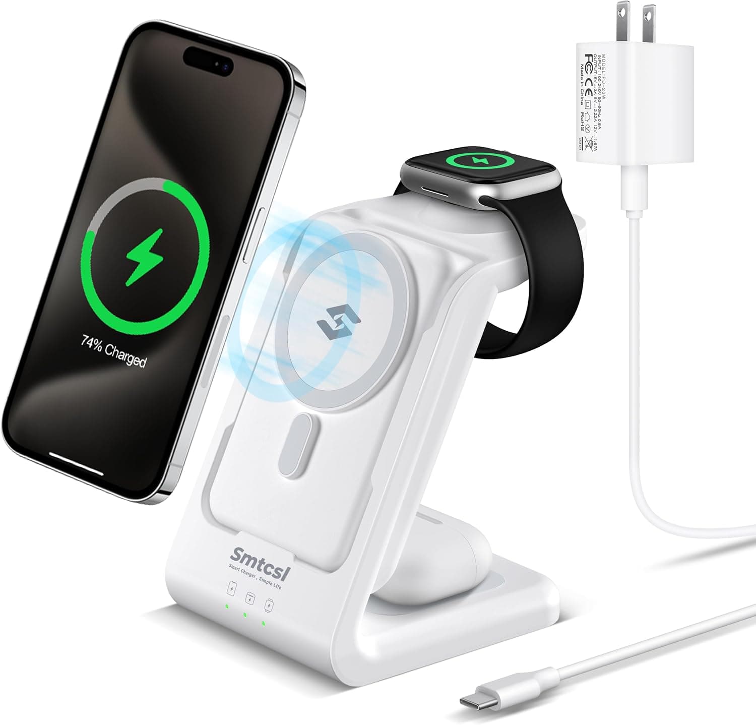 Auriculares Apple Smtcsl Estación de carga inalámbrica 3 en 1: 10000 mAh soporte de cargador extraíble – Apple