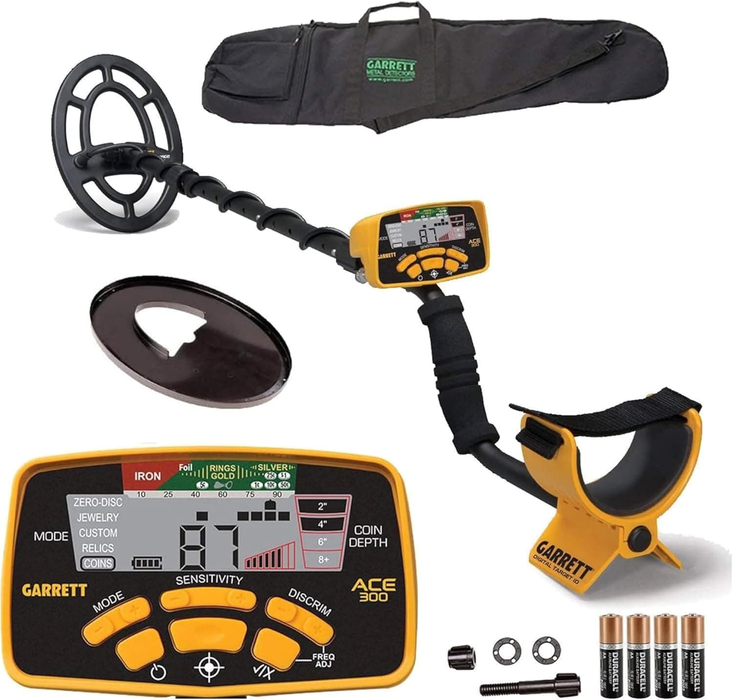 Garrett Ace 300 - Detector de Metales con Bobina de búsqueda Impermeable y Bolsa de Transporte – Garrett