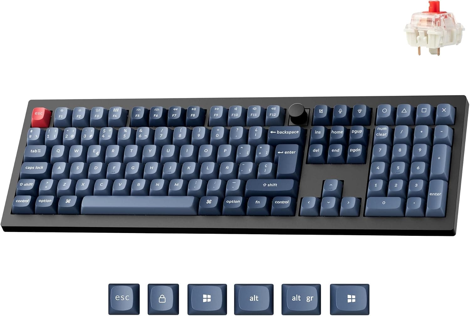 Keychron V6 MAX Teclado Mecánico Gaming Inalámbrico, 2.4 GHz/Bluetooth/Cable, Distribución QWERTY Español, Programable QM... – Keychron