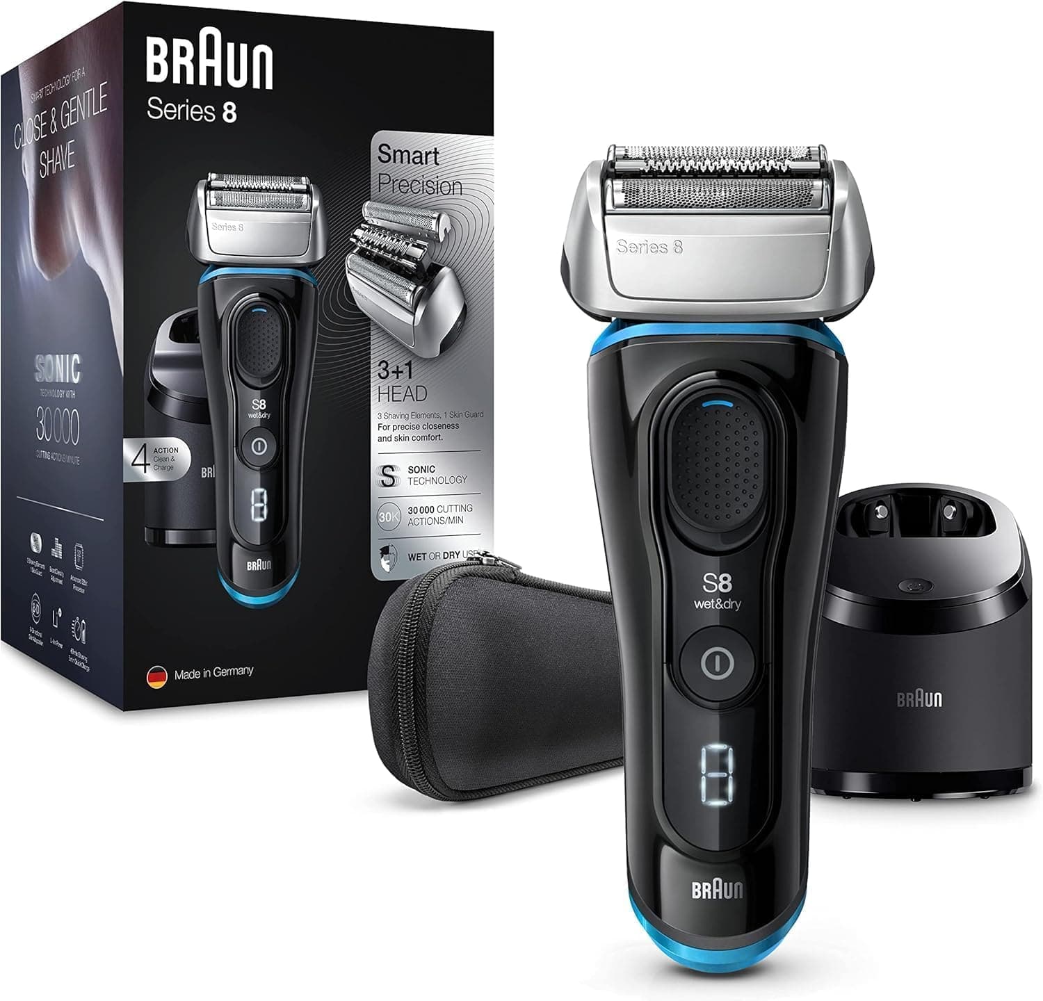 Braun Series 8 8385 CC, Afeitadora Eléctrica para Hombre, Negro, Pack de 1 – Braun