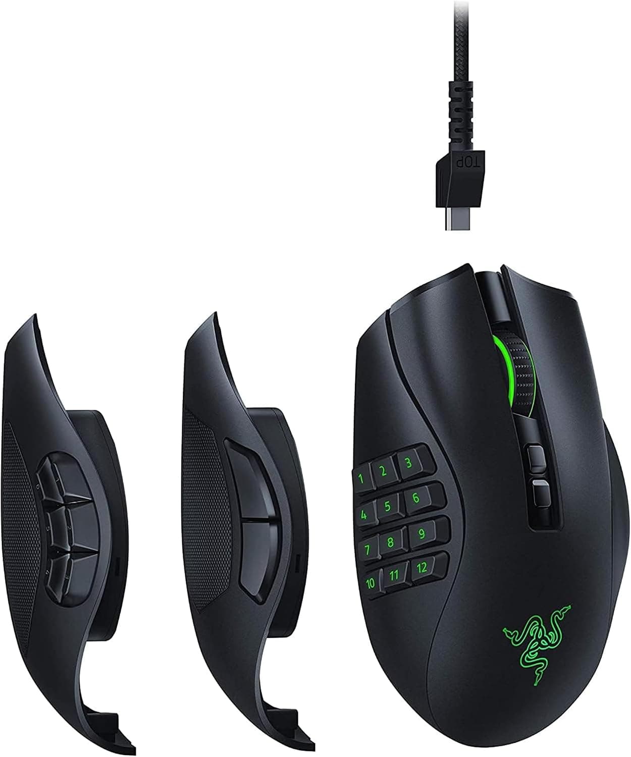 Razer Naga Pro - Ratón inalámbrico modular para juegos para juegos MMO, MOBA o FPS con paneles laterales intercambiables (... – Razer