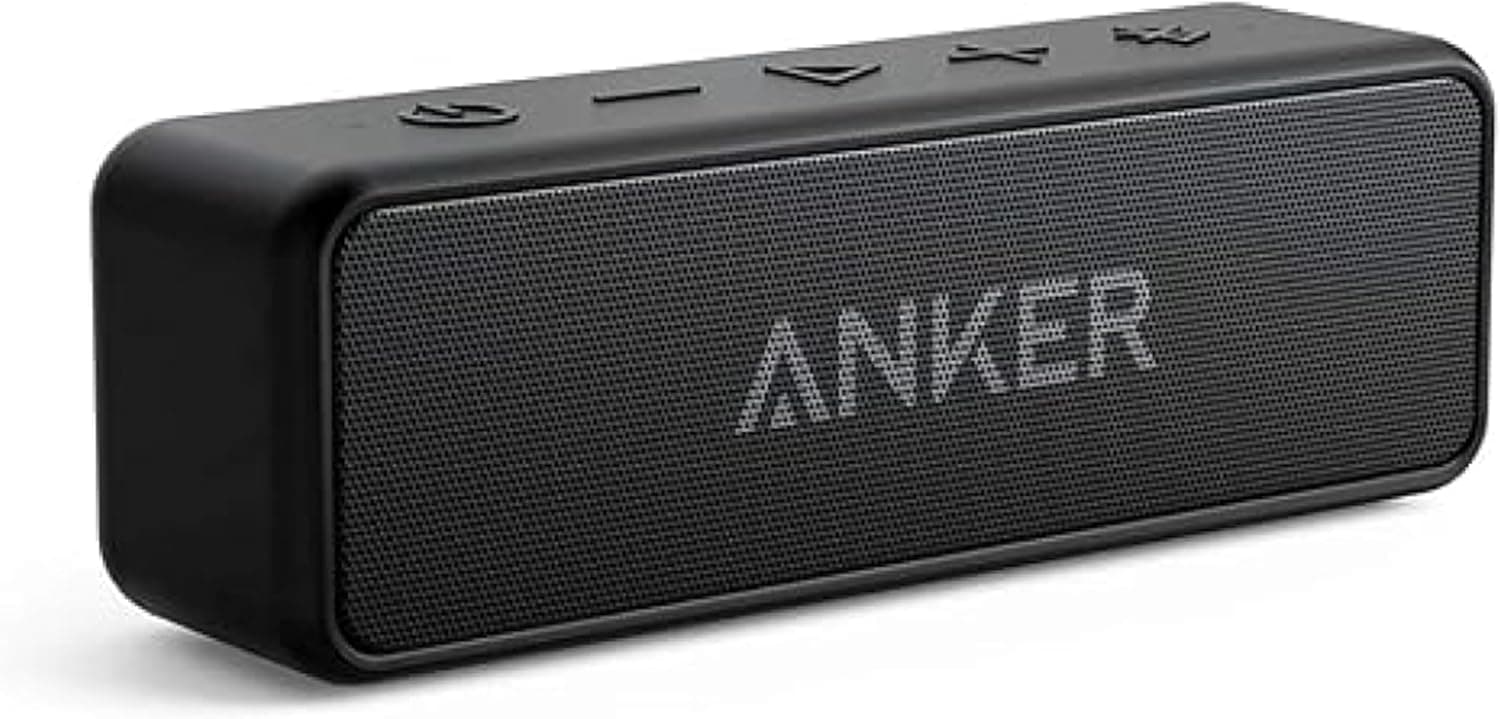 Soundcore Anker 2 Altavoz Bluetooth Portátil con Sonido Estéreo de 12 W, BassUp, IPX7 Resistente al Agua, 24 Horas Reproducción, Emparejamiento Estéreo Inalámbrico, para hogar, Exterior y Viaje – Soundcore