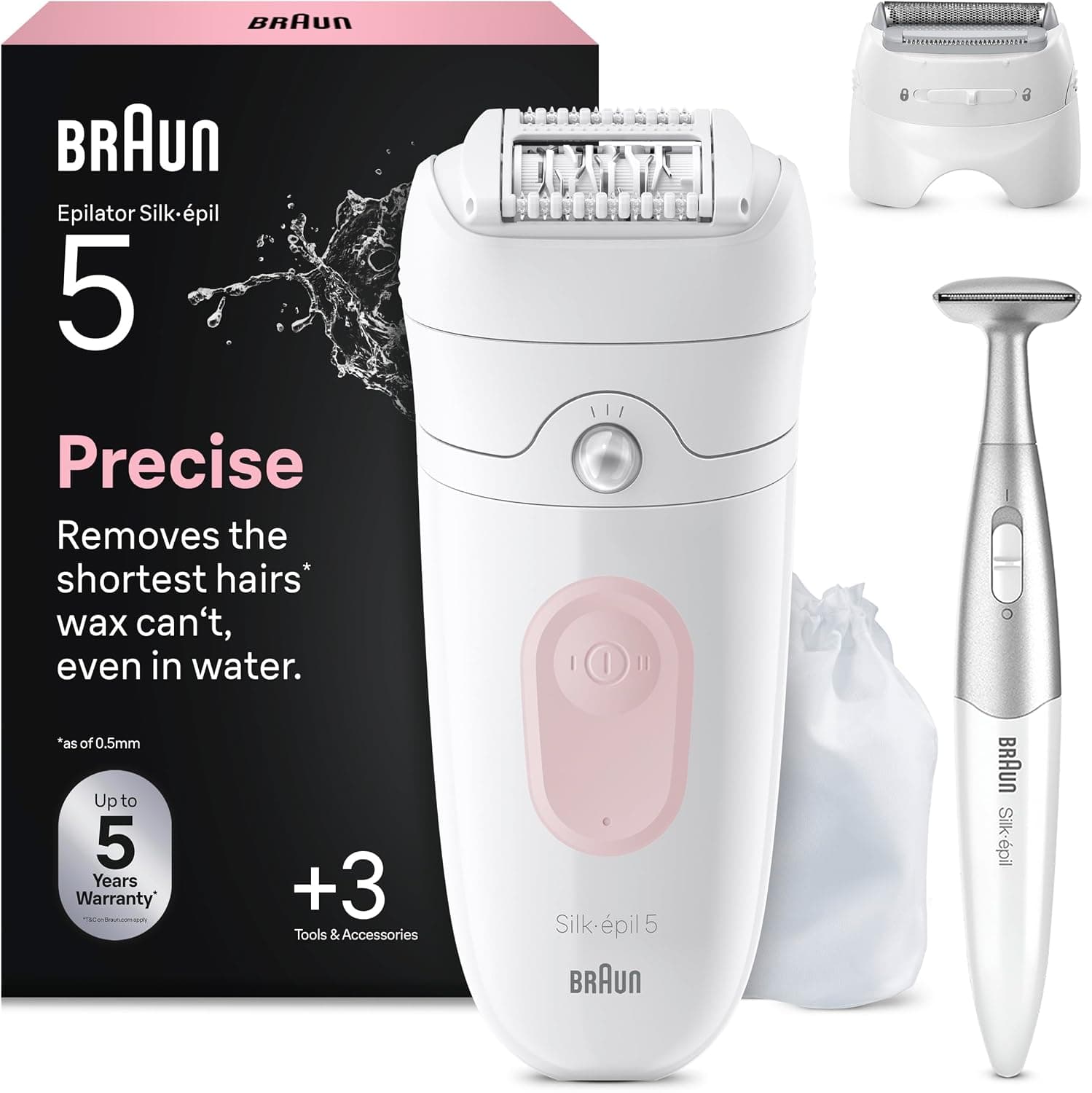 Braun Silk-épil 5 - Depiladora para mujer, eléctrica, para una depilación simple, en seco y en húmedo, piel lisa durante m... – Braun
