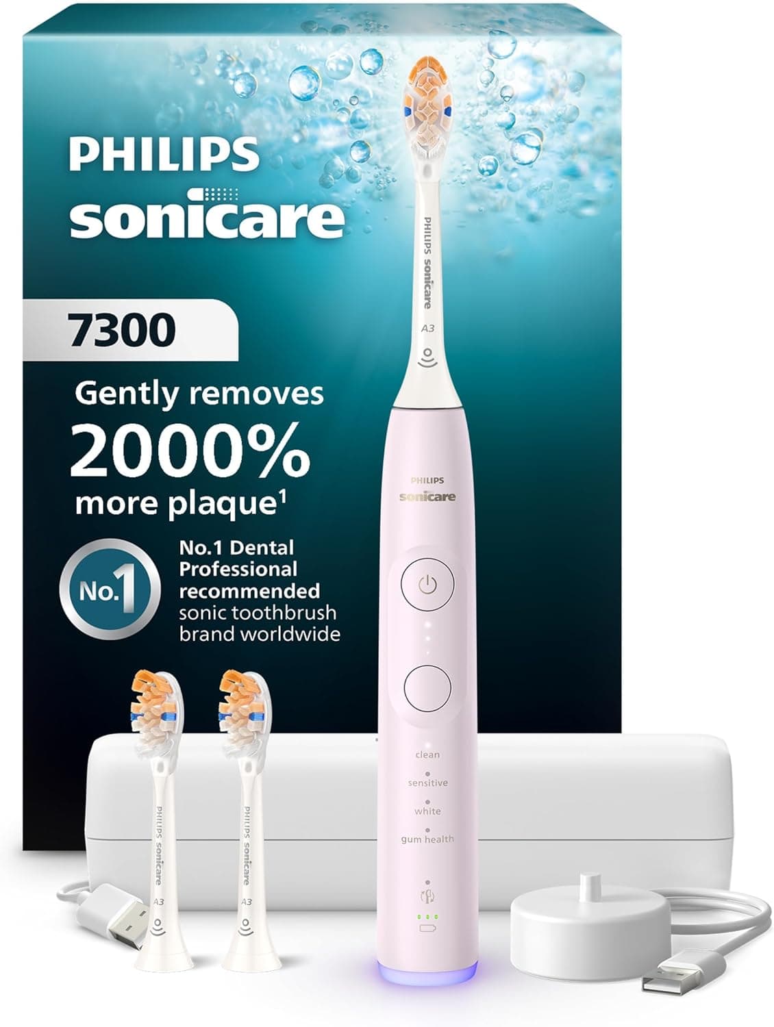 Philips Sonicare Cepillo de dientes eléctrico serie 7300, tecnología Sonicare de última generación, sensor de presión, 12 ... – Philips