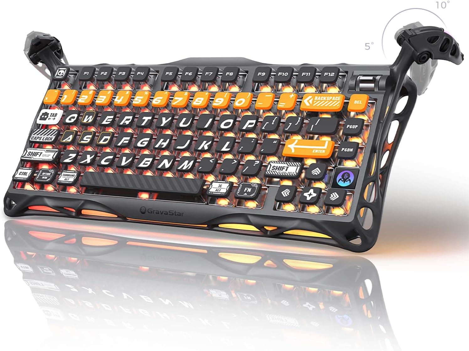 GravaStar Mercury K1 Pro Teclado mecánico Gaming 75 % Compacto, Teclado inalámbrico Bluetooth con retroiluminación RGB, Ho... – GravaStar