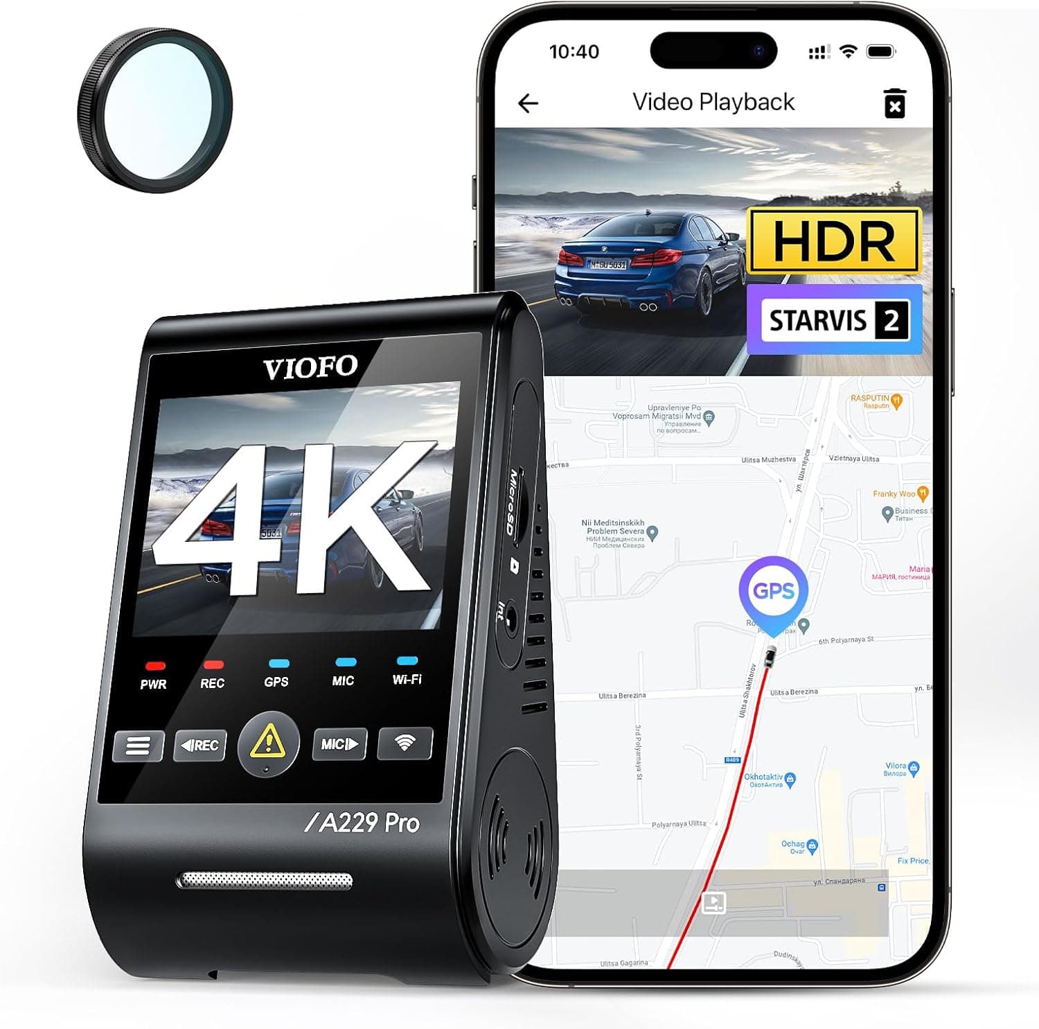 Cámara para coche VIOFO A229 Pro HDR Dashcam frontal – VIOFO