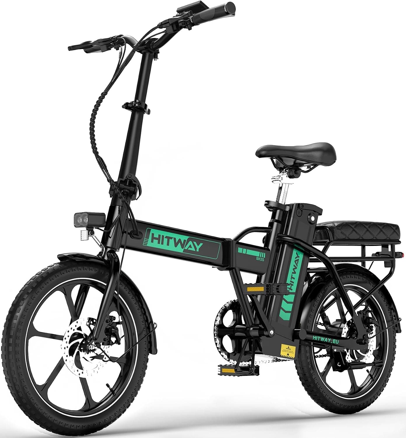 HITWAY Bicicleta Eléctrica Plegable 16", 36V 13Ah Batería Extraíble EBike – HITWAY