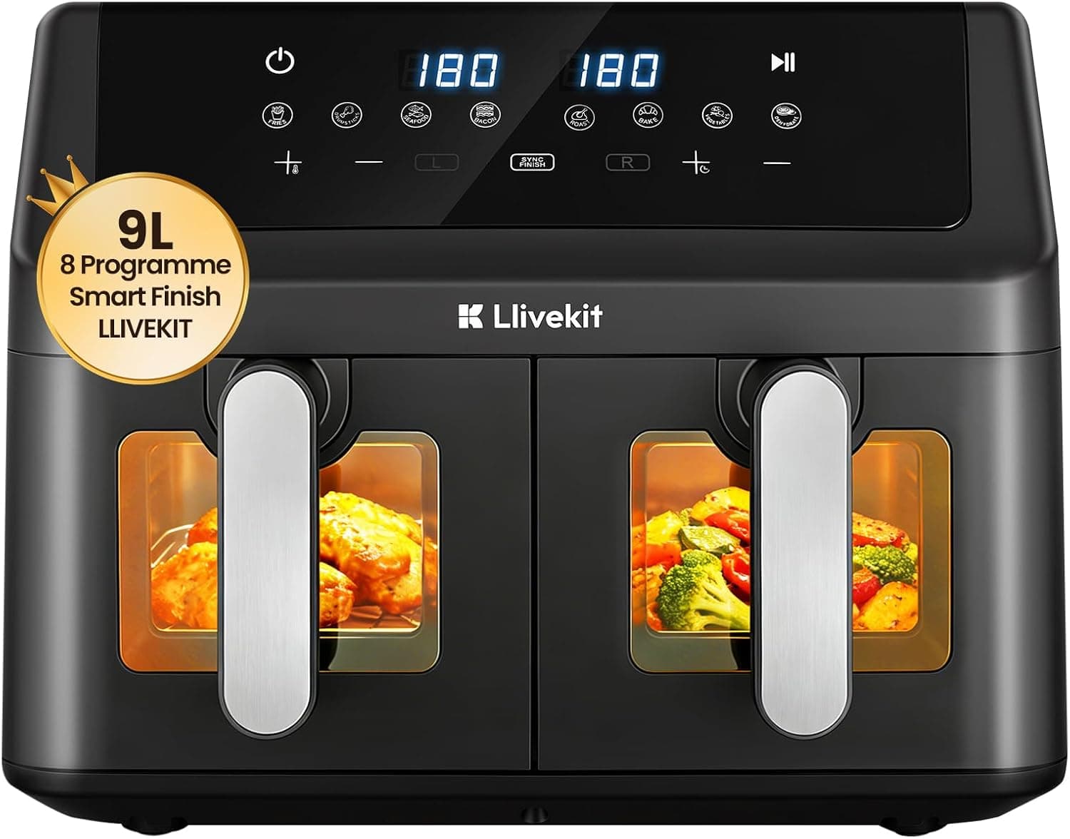 Freidora de Aire Doble Cesta LLIVEKIT 9L – LLIVEKIT