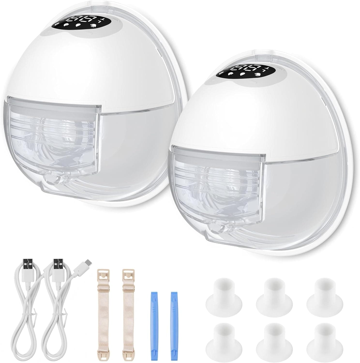 Sacaleches eléctrico de doble cara y manos libres, 300 mmHg, 12 niveles, 4 modos, con prevención de retorno y función de memorización, portátil, sin BPA, 30 minutos de apagado automático – Sacaleches