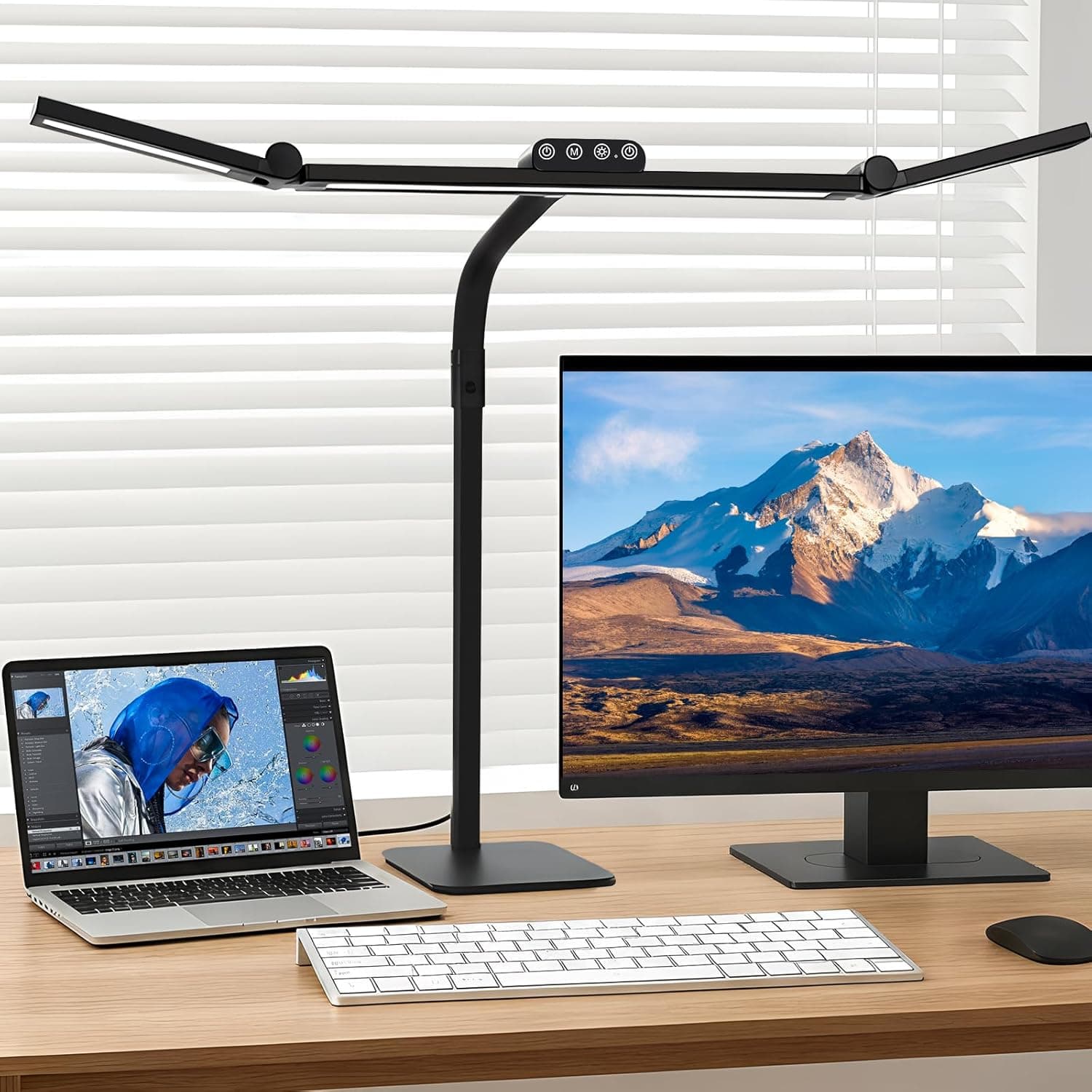 Galnolt Lámpara de escritorio LED para oficina en casa con base, cuello de cisne ajustable de 28.2 pulgadas, luz de escrit... – Galnolt