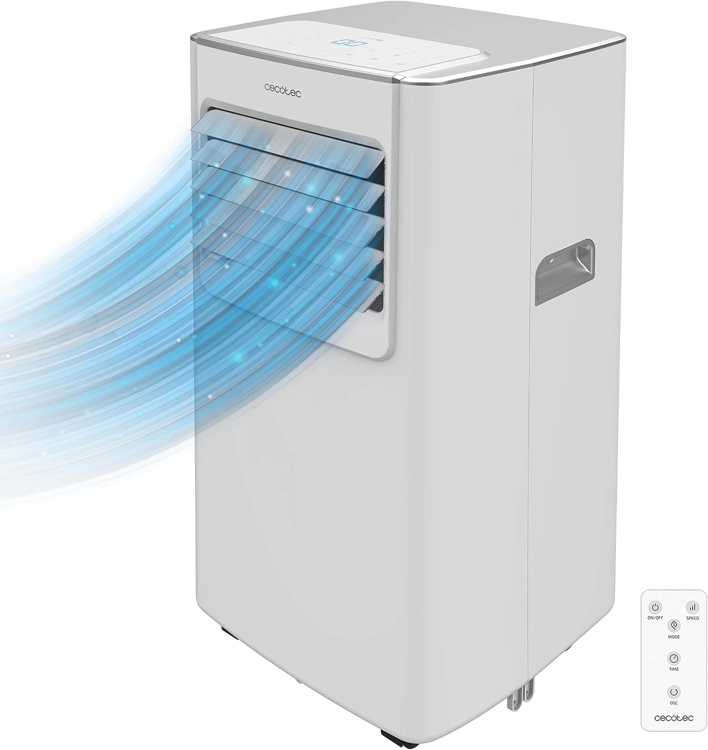 Cecotec Aire Acondicionado Portátil con Mando a Distancia ForceClima 7100. 7000 BTU, Bajo Consumo, Pantalla LED, 4 Modos, 2 V – Cecotec
