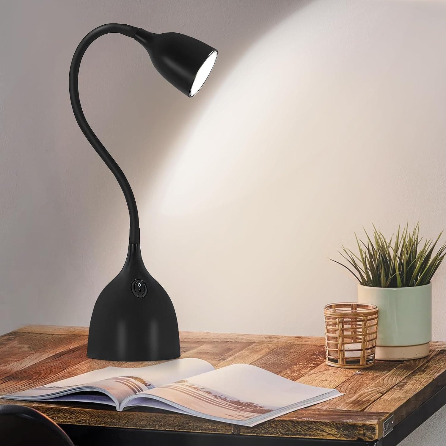 GyroVu Lámpara de Escritorio para Dormitorio Universitario, Lámpara de Mesa LED de luz de Lectura, Ajustable Flexible Cuel... – GyroVu