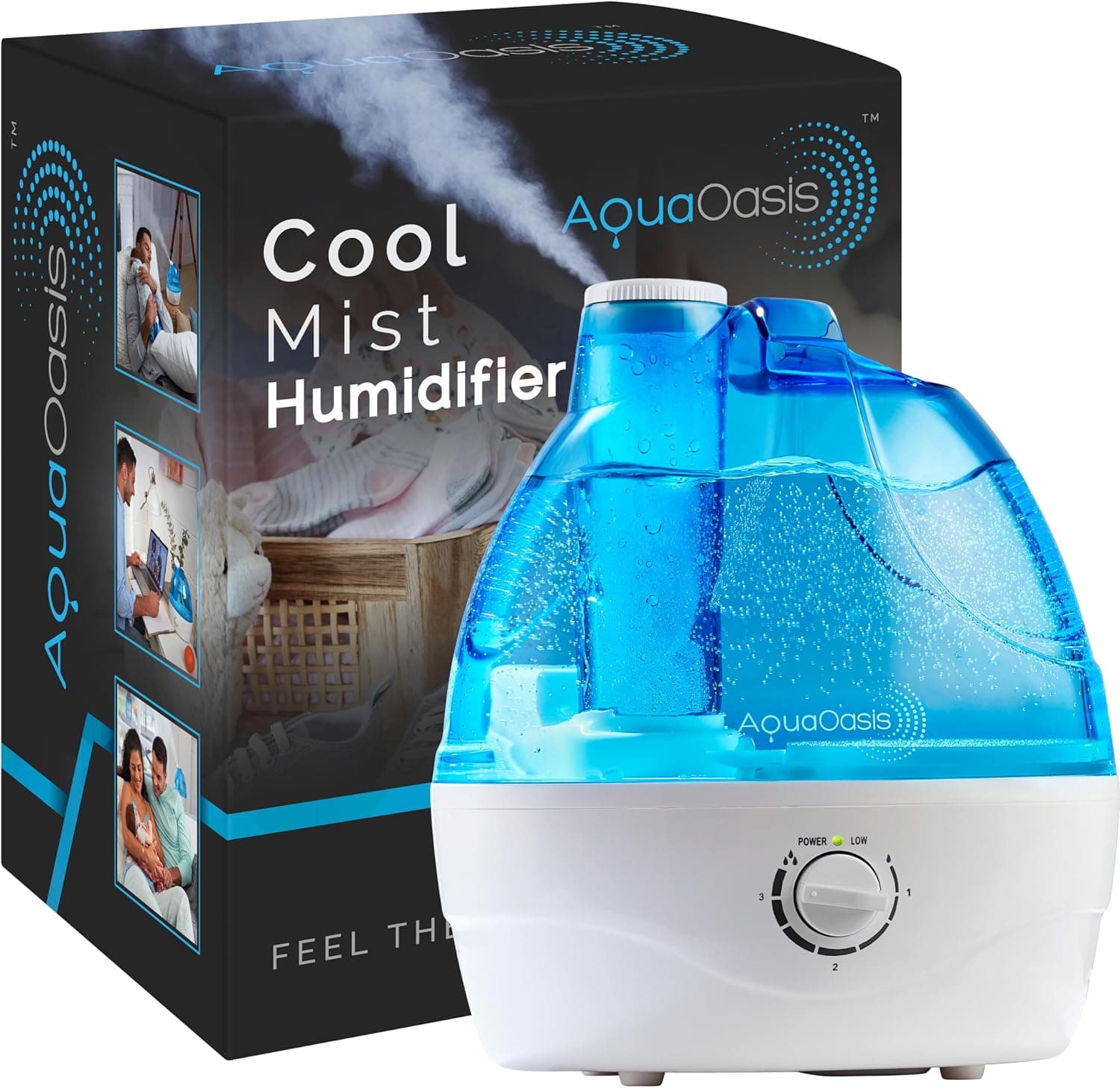 Mini humidificador ultrasónico, 500 ml, silencioso con luz nocturna, dos modos de niebla ajustables para dormitorio, ofici... – Mini
