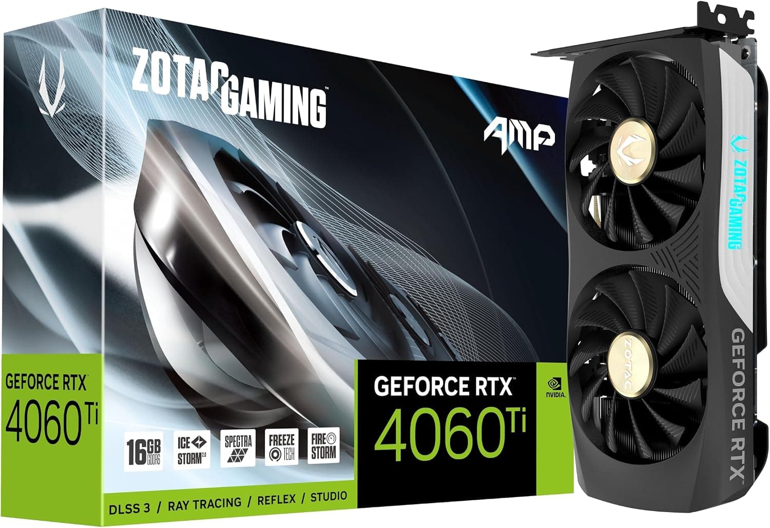 ZOTAC GAMING GeForce RTX 4060 Ti 16GB AMP DLSS 3 16GB GDDR6 128-bit 18 Gbps PCIE 4.0 Tarjeta gráfica compacta para juegos,... –