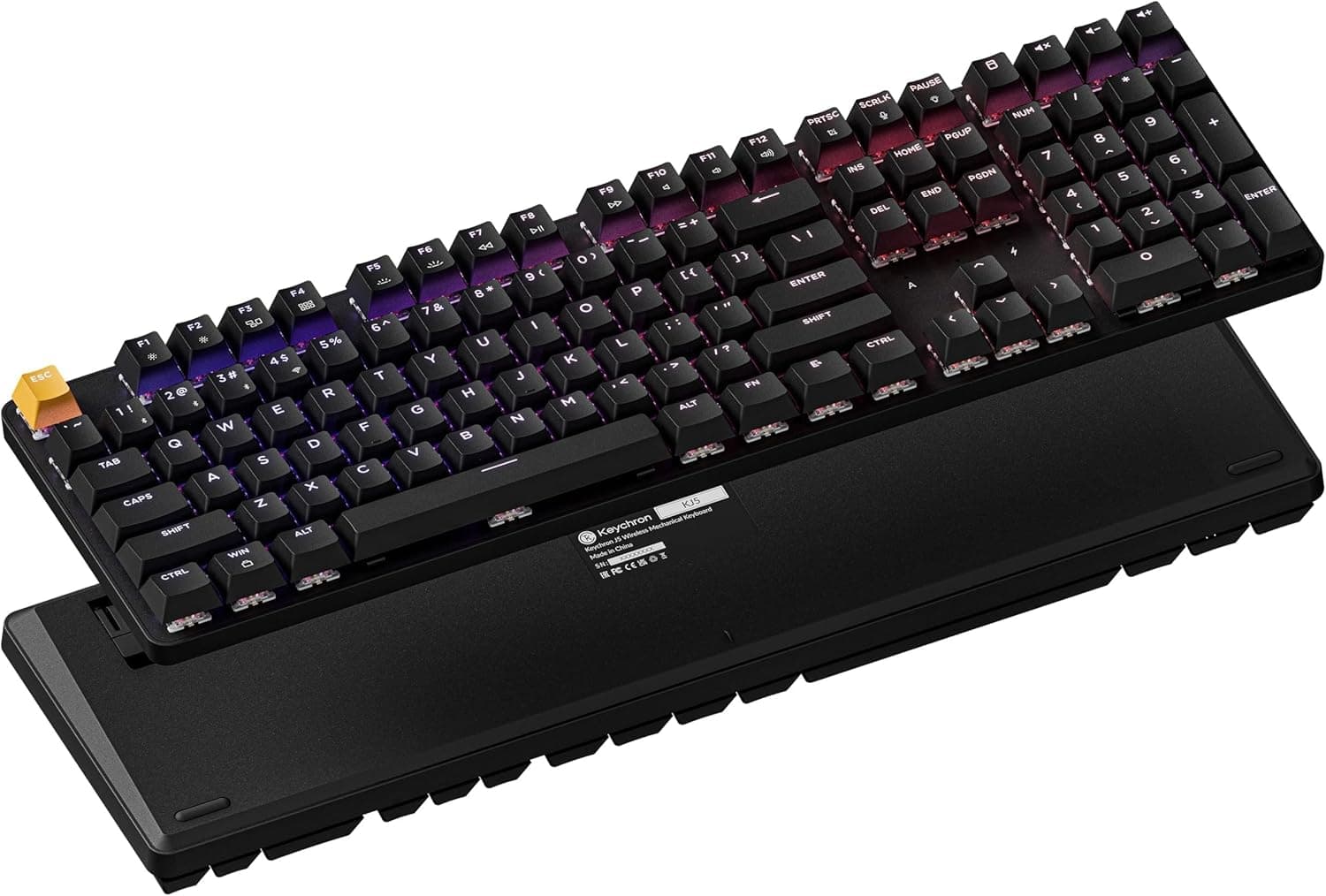 Keychron KJ5 Teclado mecánico inalámbrico personalizado, Bluetooth QMK de 2.4 GHz, diseño de tamaño completo RGB, interrup... – Keychron